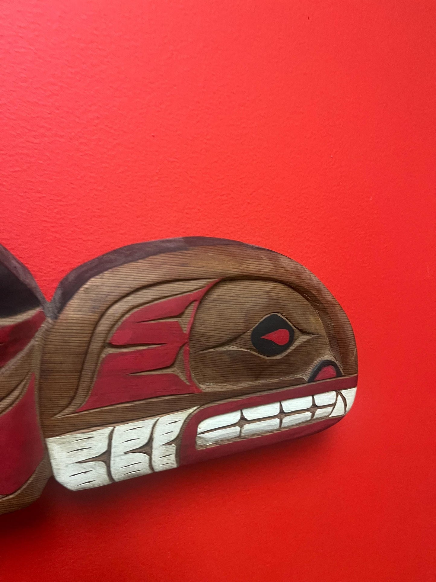 Pretty amazing huge 24 x 15 by 2 inch thick signed killer whale indigenous first nations Pacific Northwest Coast beauty heavy fabulous
