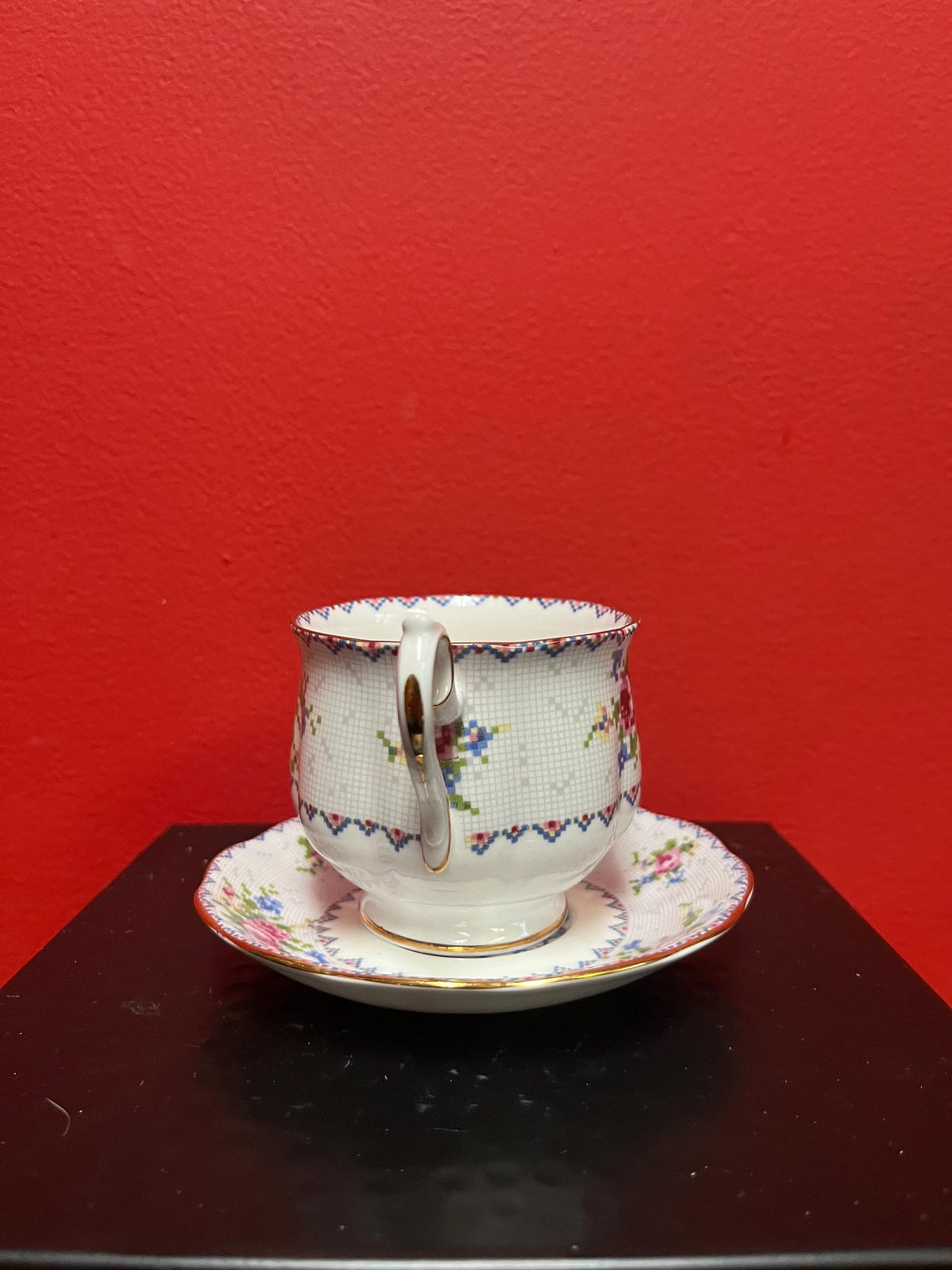 Royal Albert petit point cup and saucer  great condition  more available   great condition   super price
