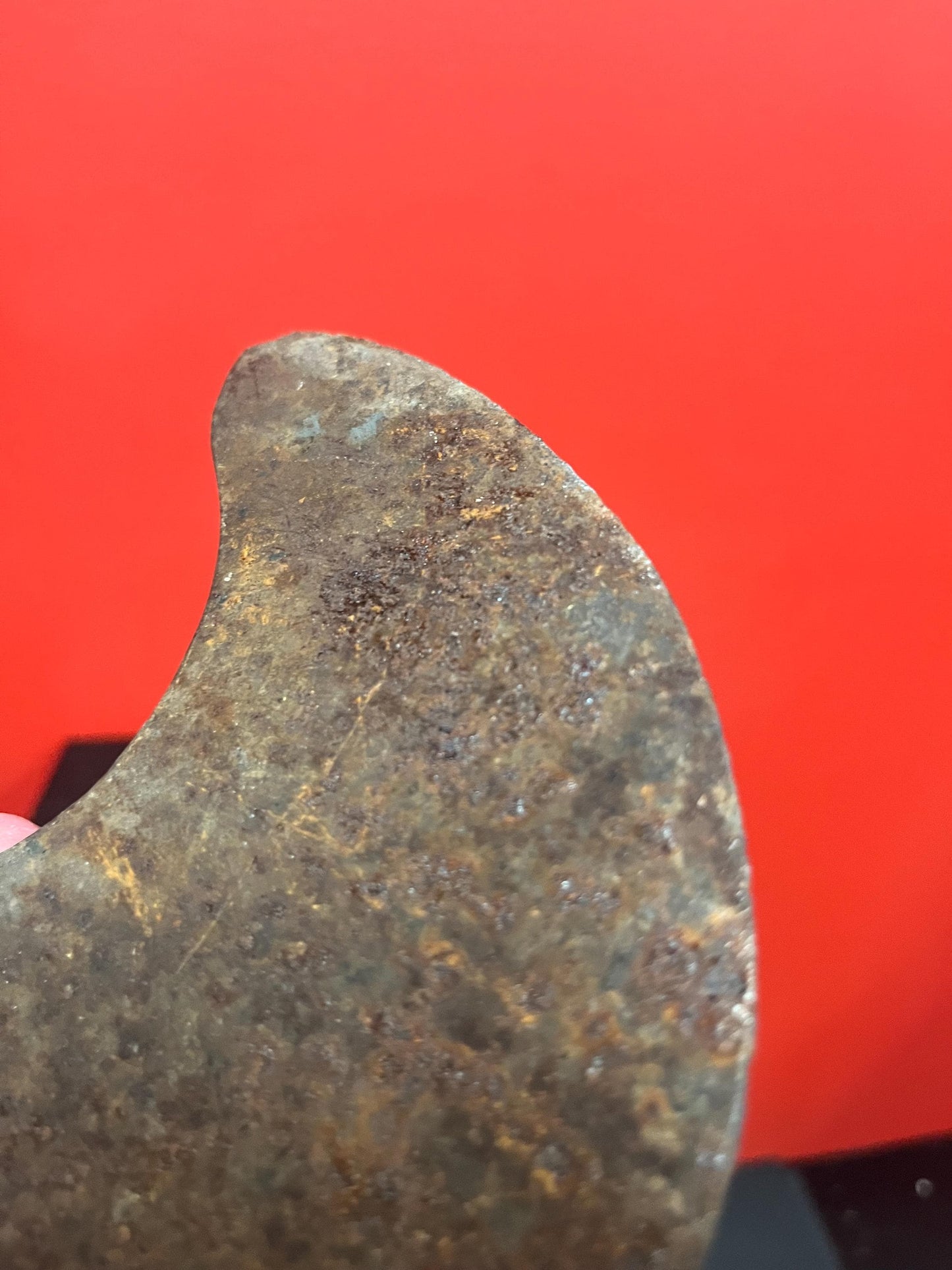 8 x 8“ antique ethnographic  metal tool  believed to be North American   very cool Patina  great price