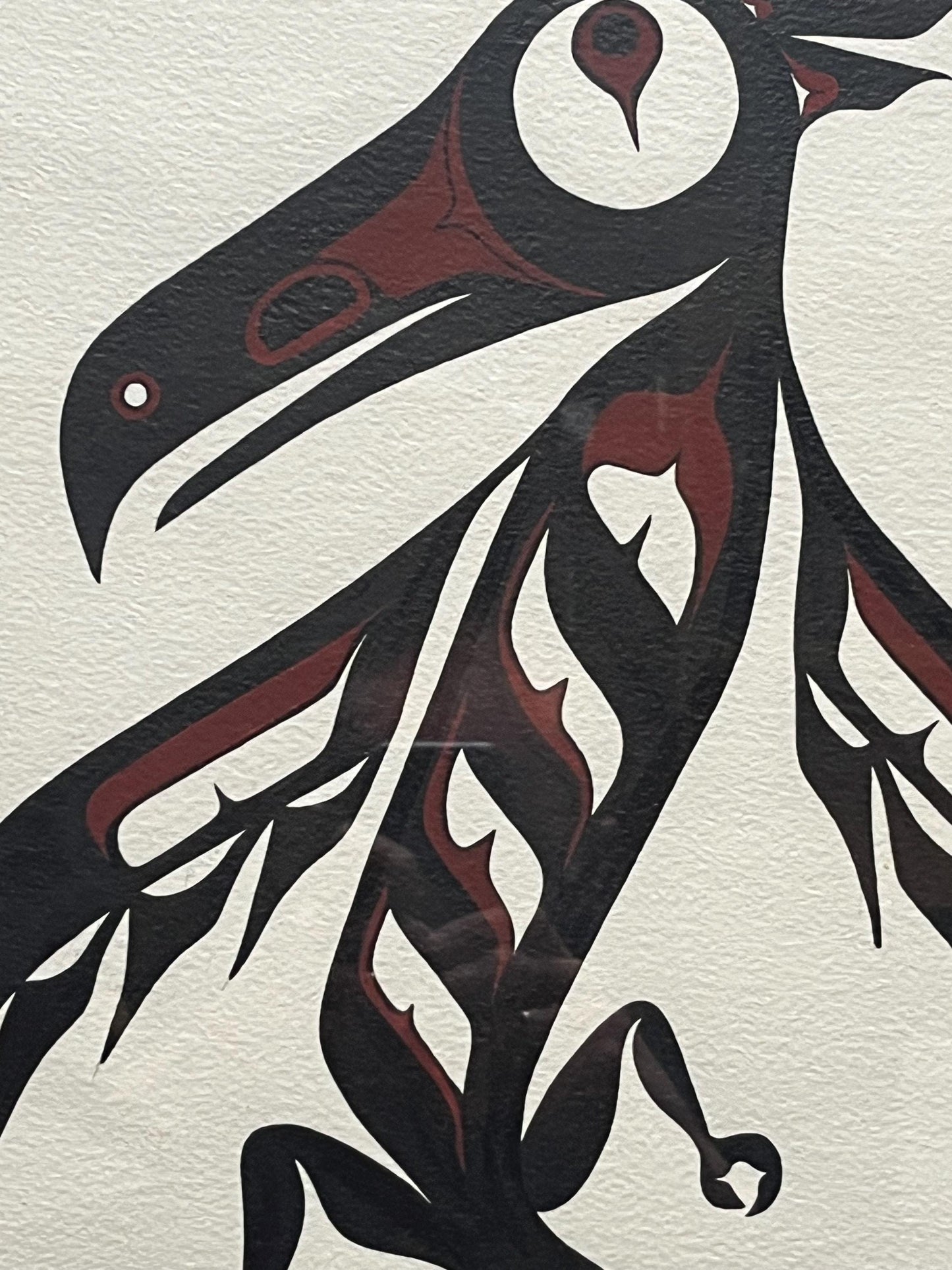 Stunning signed Glen wood indigenous first nations Pacific northwest Coast watercolour on paper   frame not included  19 x 14