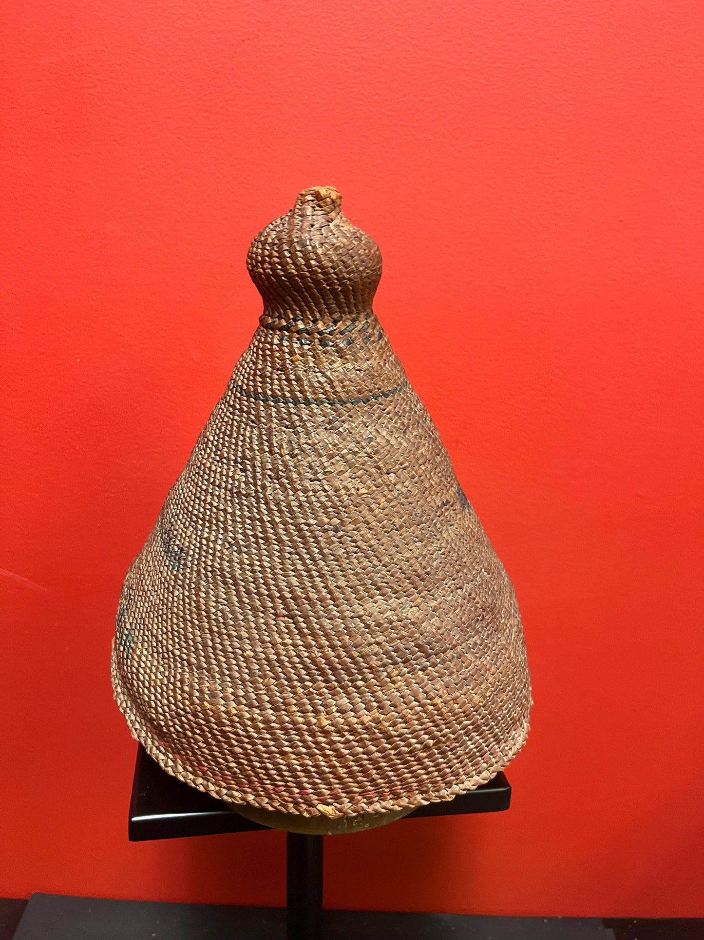 Stunning museum quality 11 x 10“ wide authentic early early 19 century indigenous First Nations Nootka whaling hat great patina and design