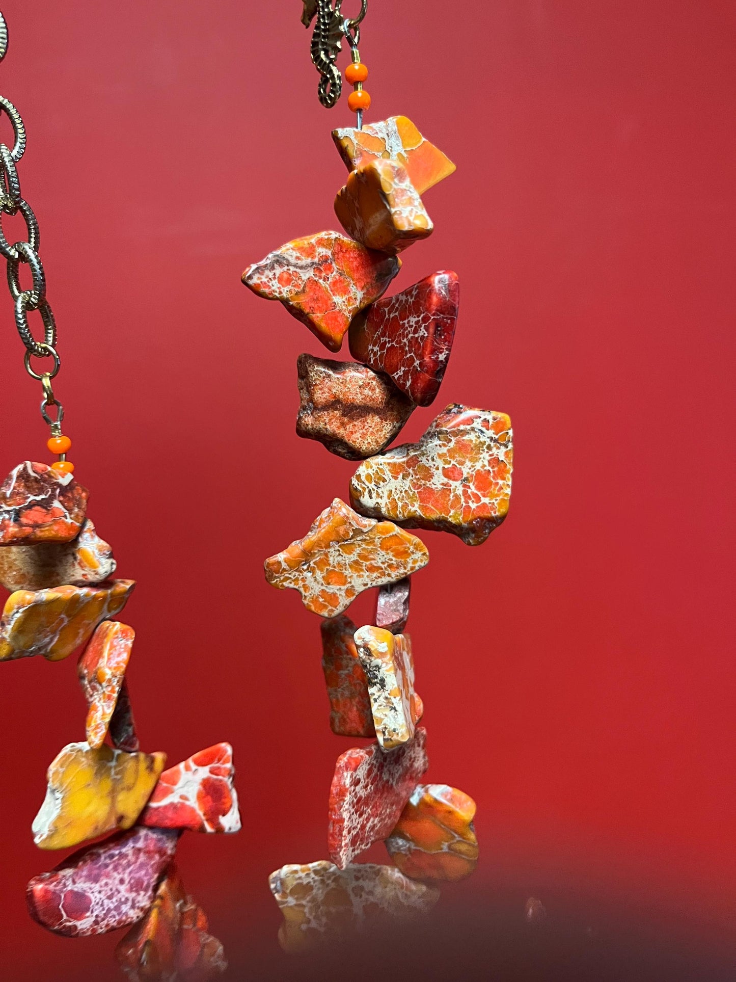 Approximately 29 inch long stunning stone necklace   so unique and original and would make great gift