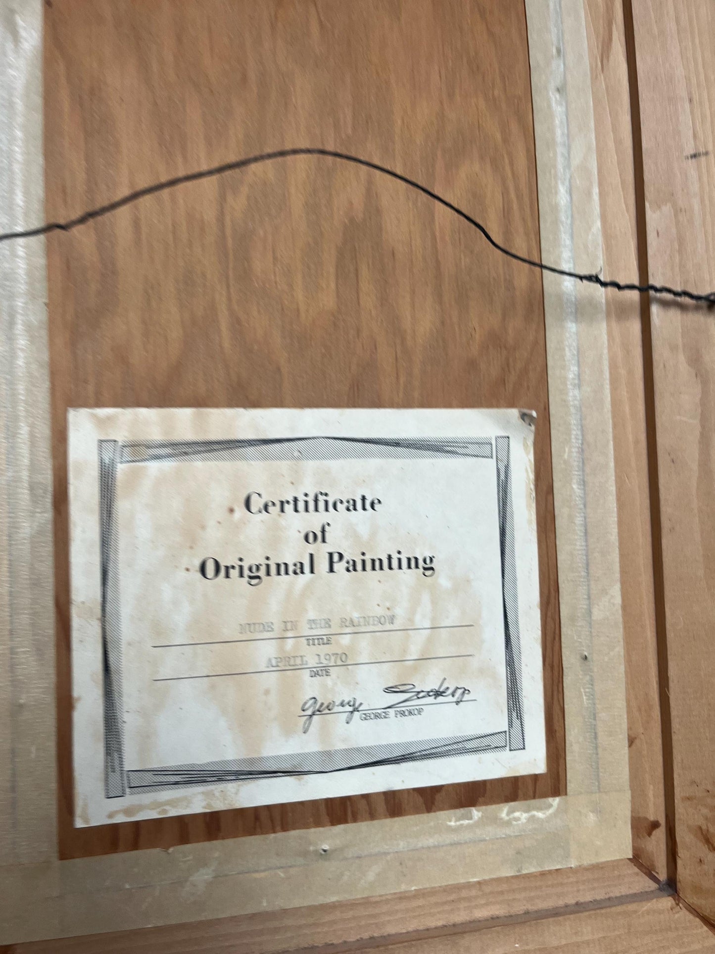 17 x 13 1970s signed original painting of a nude authentic certification on back- pride perfection well painted super gift