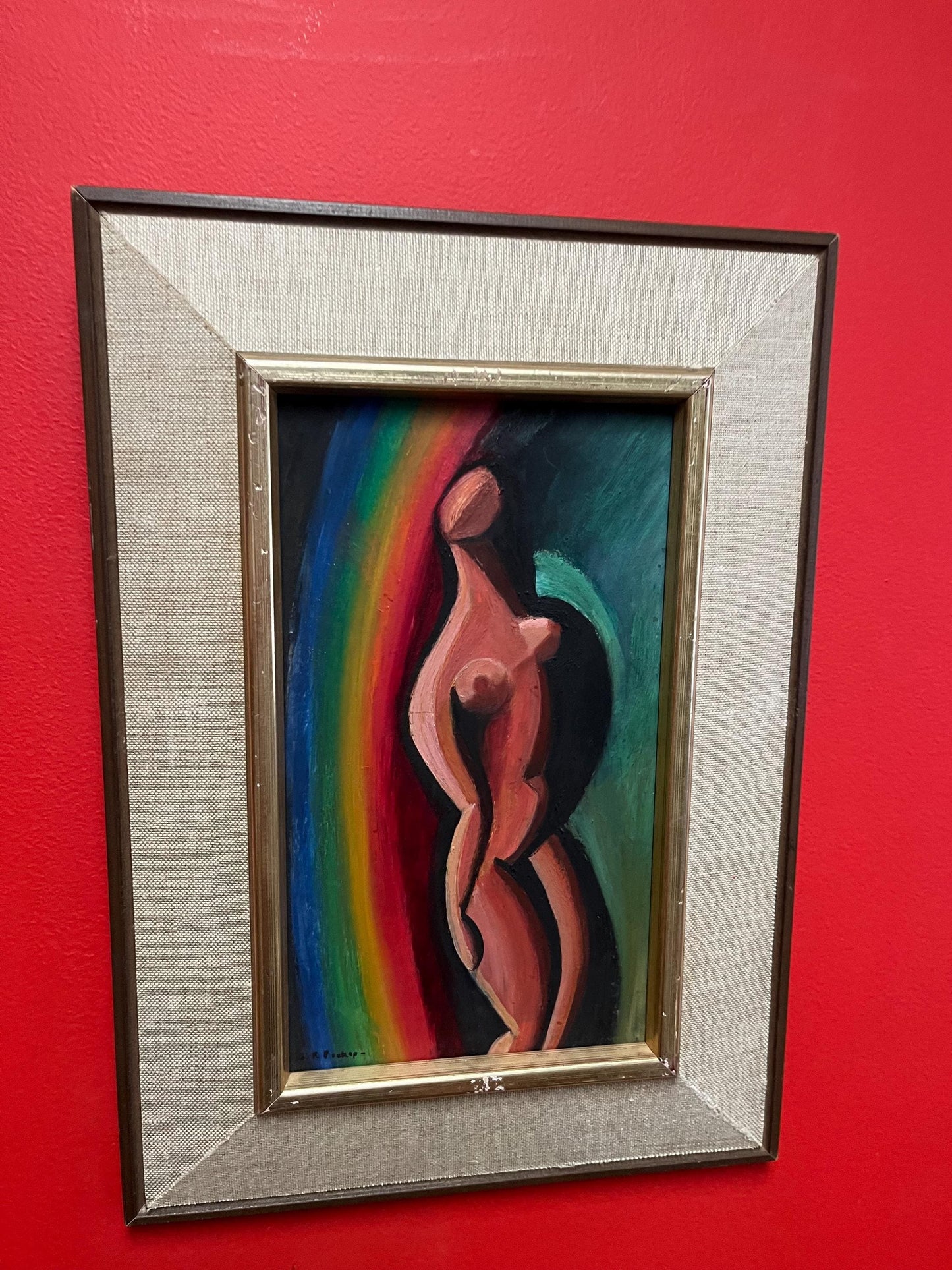 17 x 13 1970s signed original painting of a nude authentic certification on back- pride perfection well painted super gift
