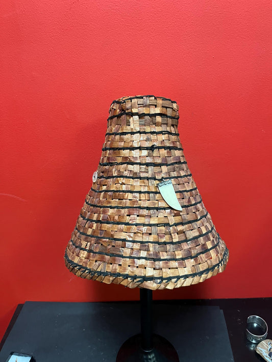 Stunning indigenous 12 x 12 (8 inches wide inside) Canadian West Coast vintage birch bark hat  high-quality