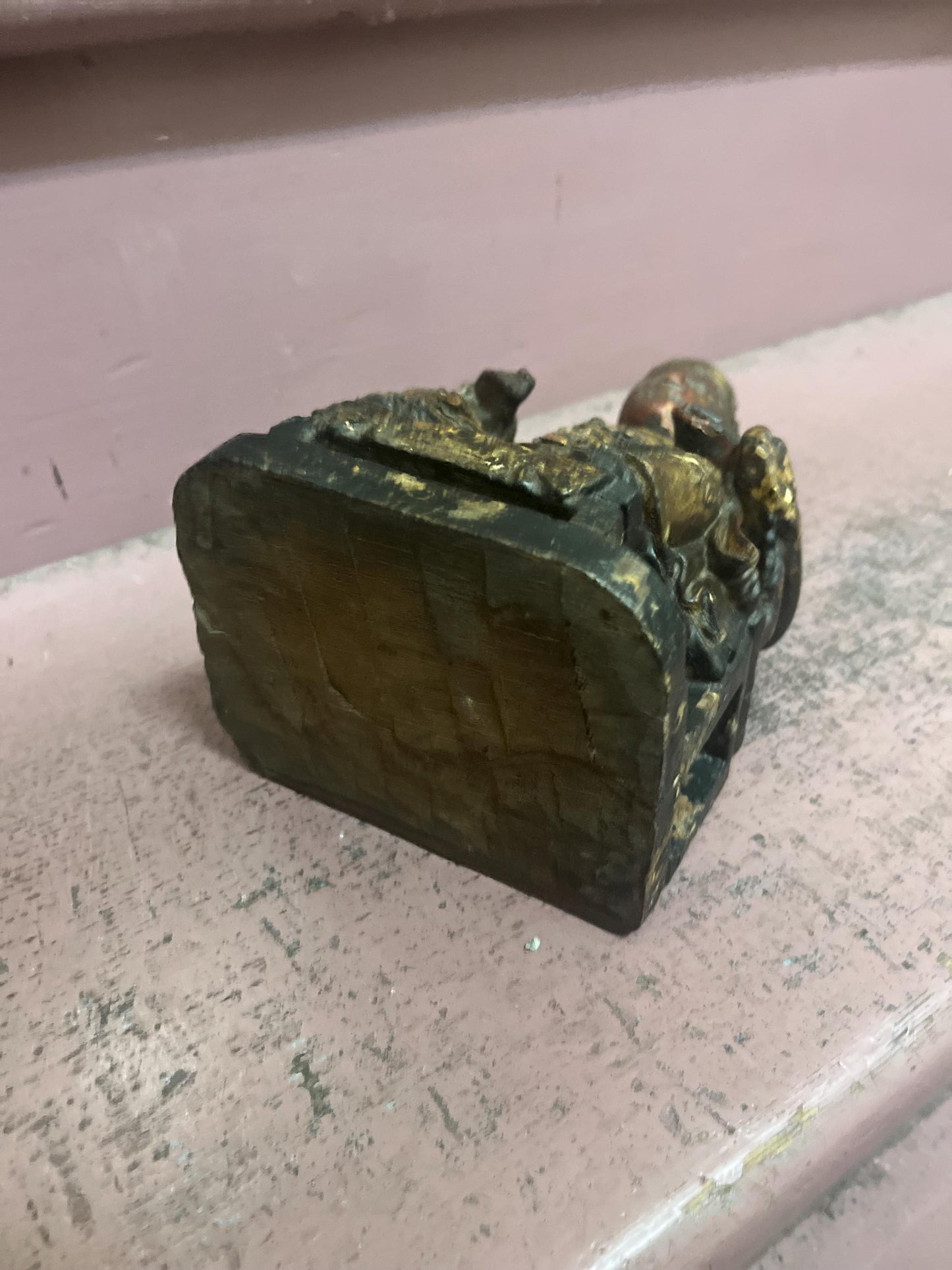 Stunning approx 18th century polychrome Chinese wooden statue of an emperor with glass eyes  great patina and detail  museum piece - 10“