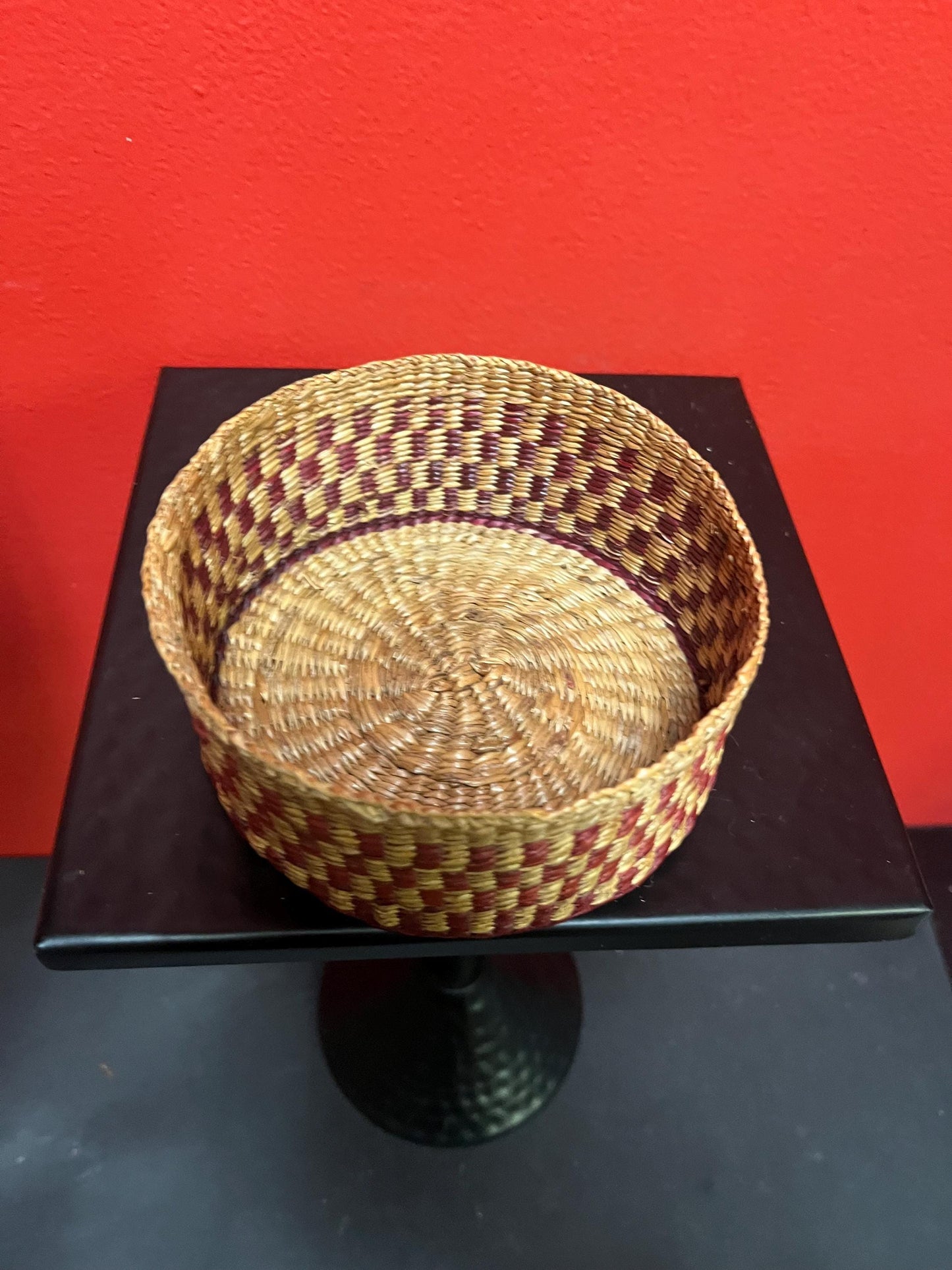 5 by 2.5 inch high Chinese woven basket in lovely condition good gift