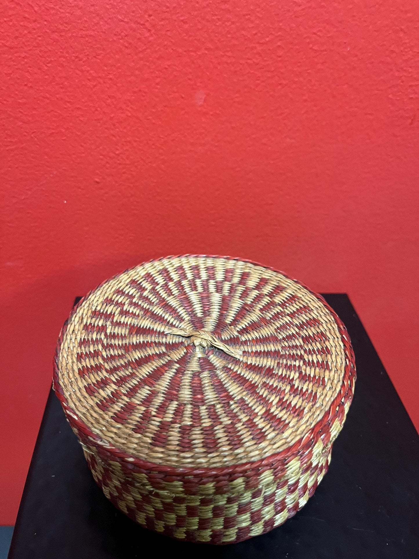 5 by 2.5 inch high Chinese woven basket in lovely condition good gift