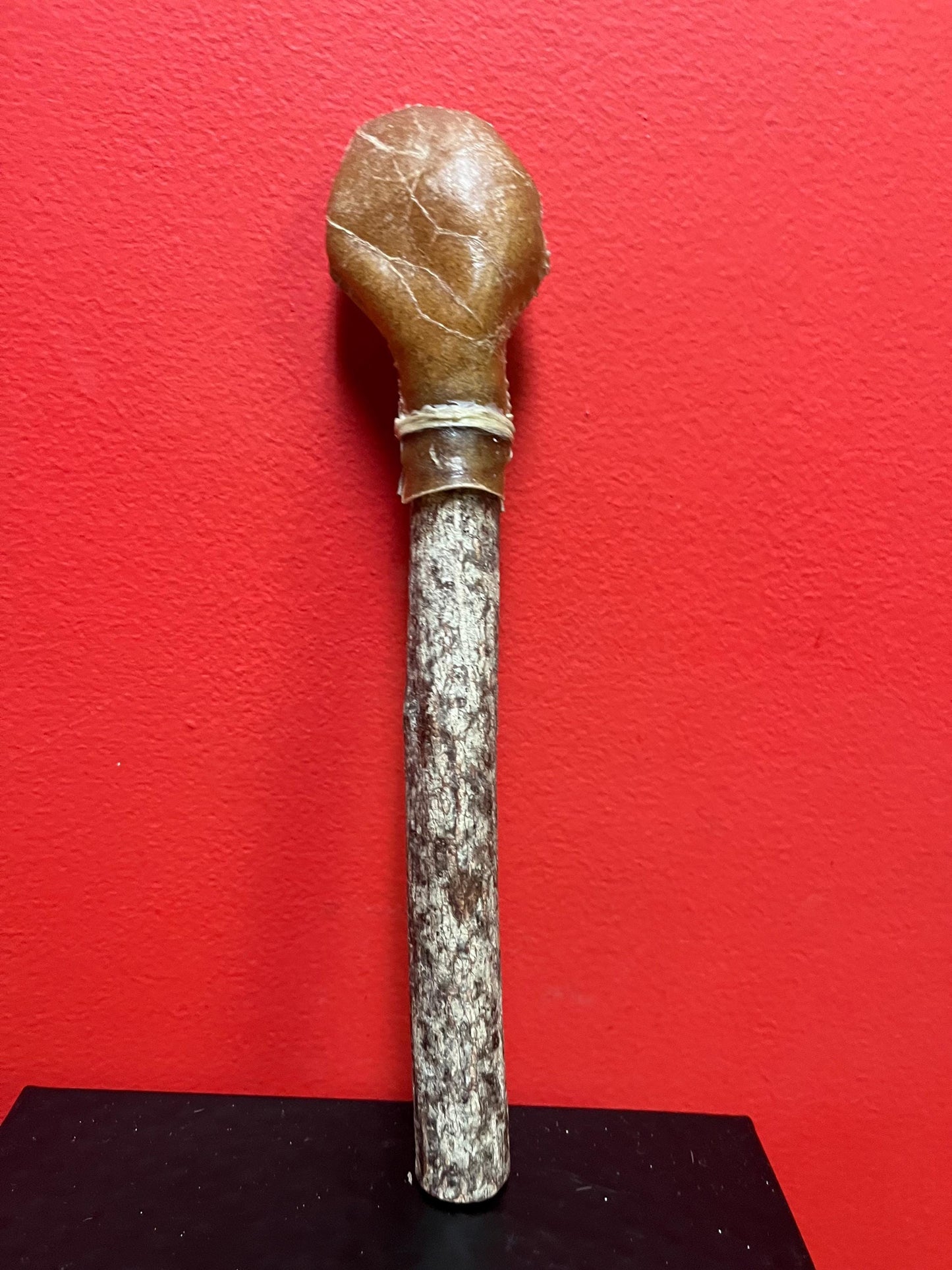 Lovely Canadian indigenous first nations rattle with great sound cool gift  value priced  older piece - 10 inches