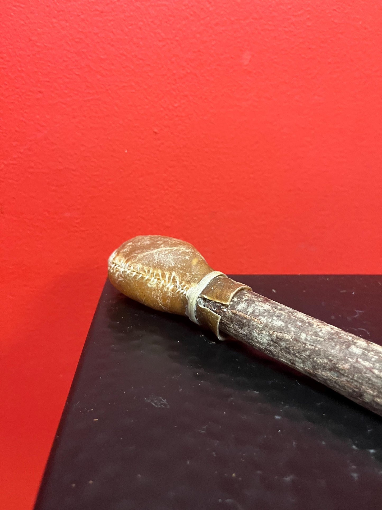 Lovely Canadian indigenous first nations rattle with great sound cool gift  value priced  older piece - 10 inches