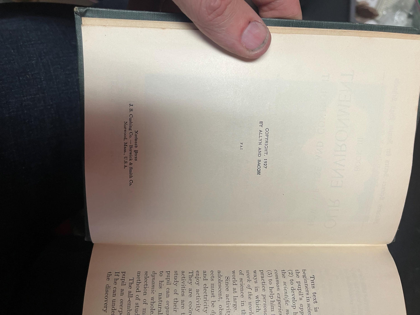Amazing 1927 American - environment and how we use and control it book  approx 700 pages  good antique condition great gift