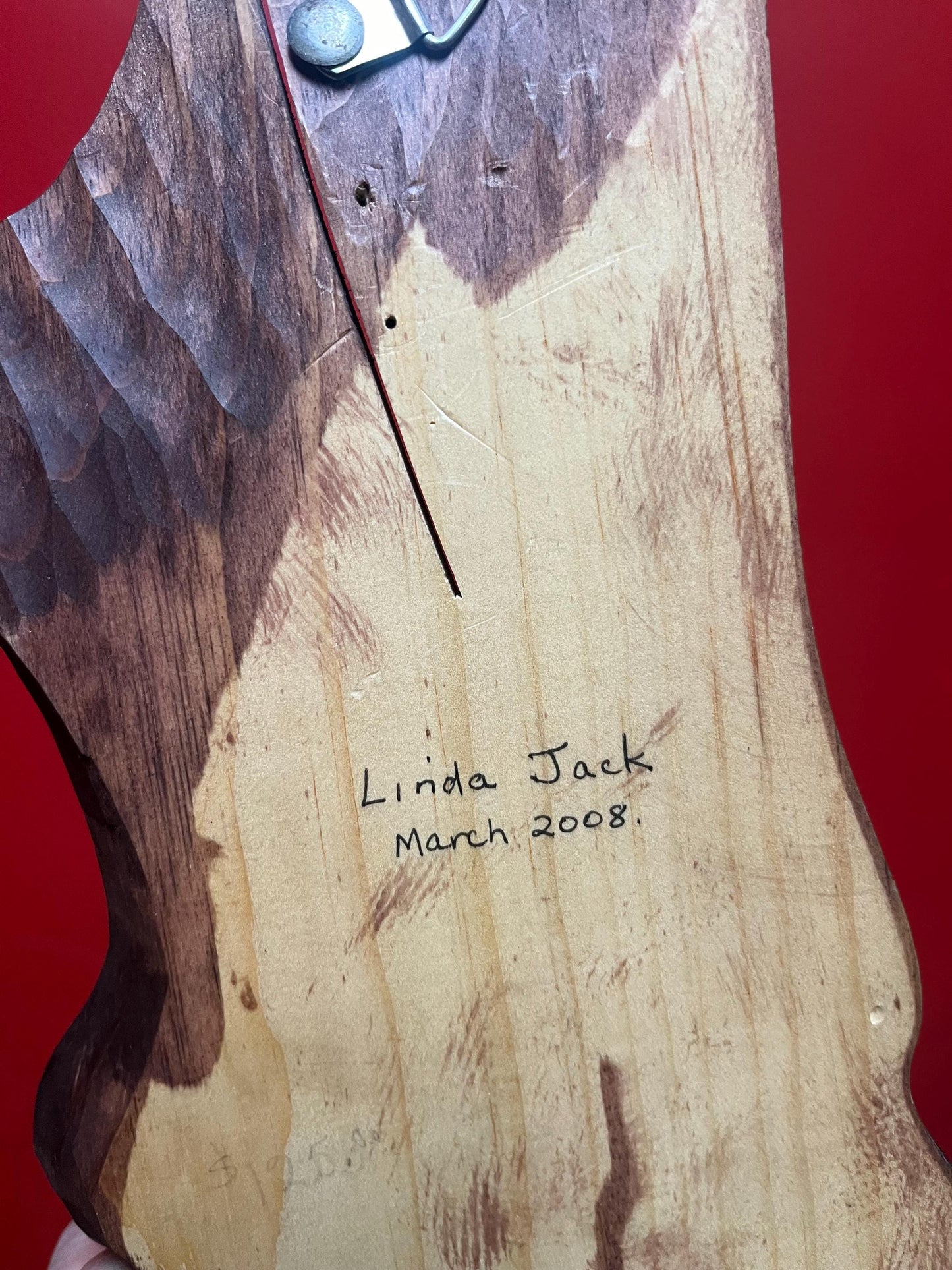 Lovely 14 x 6 indigenous first nations Pacific Northwest Coast Linda Jack carving of an eagle in Hunt   wonderful colours  and detail