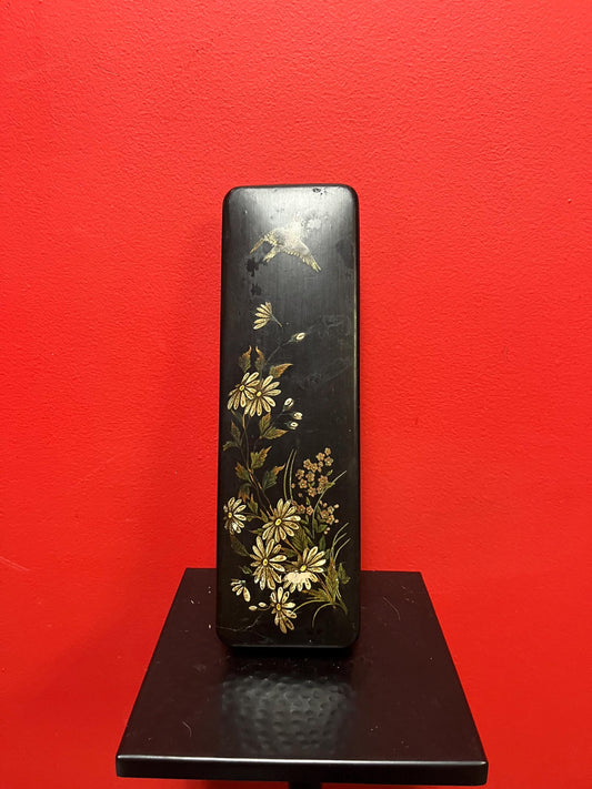 Beautiful Japanese lacquer box - 12 x 4 x 2 high amazing patina - wow - great gift and Super value