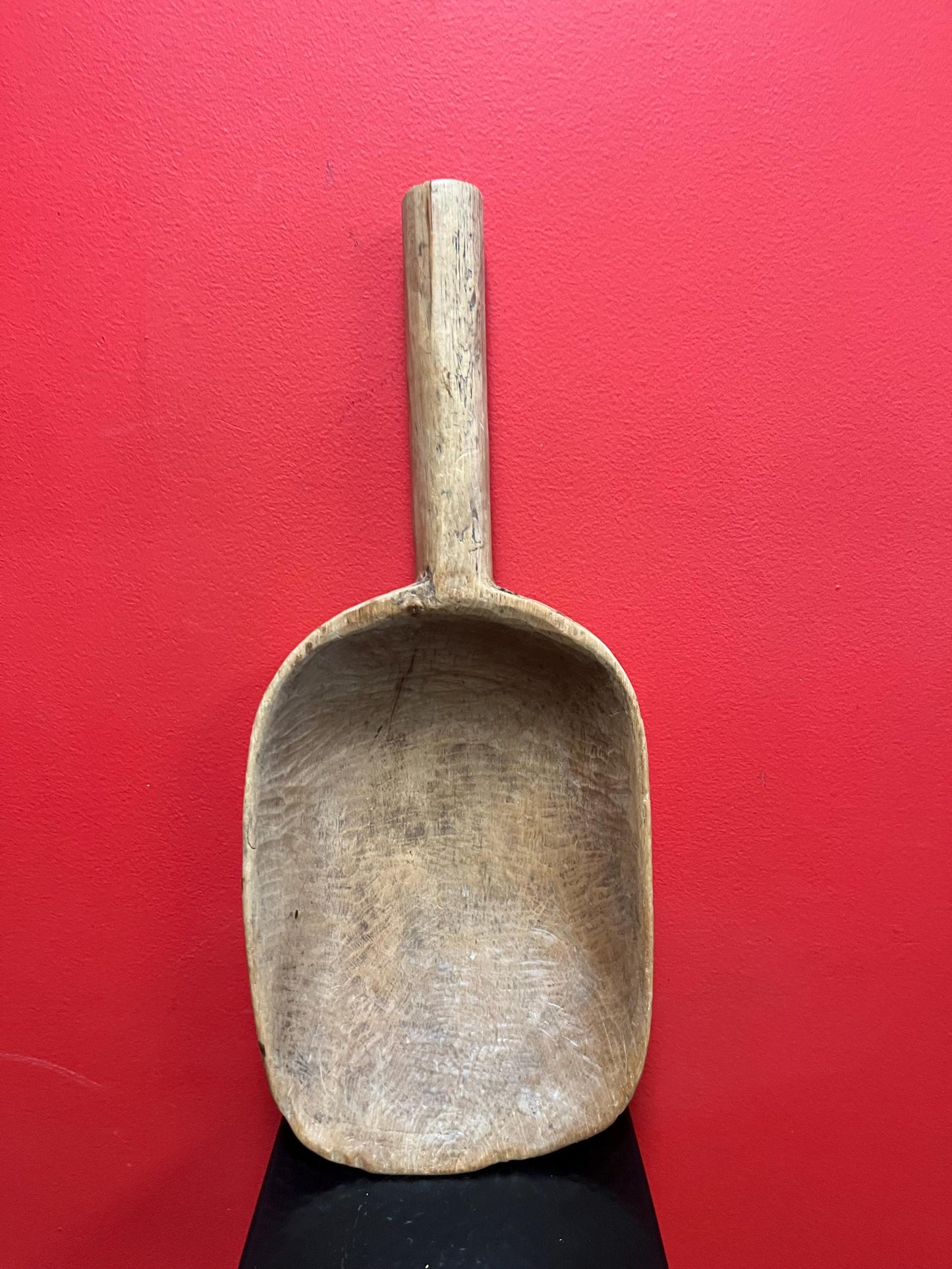 19 x 8 wide stunning antique Canadian Quebec pine grain scoop  wonderful patina  great for use or display