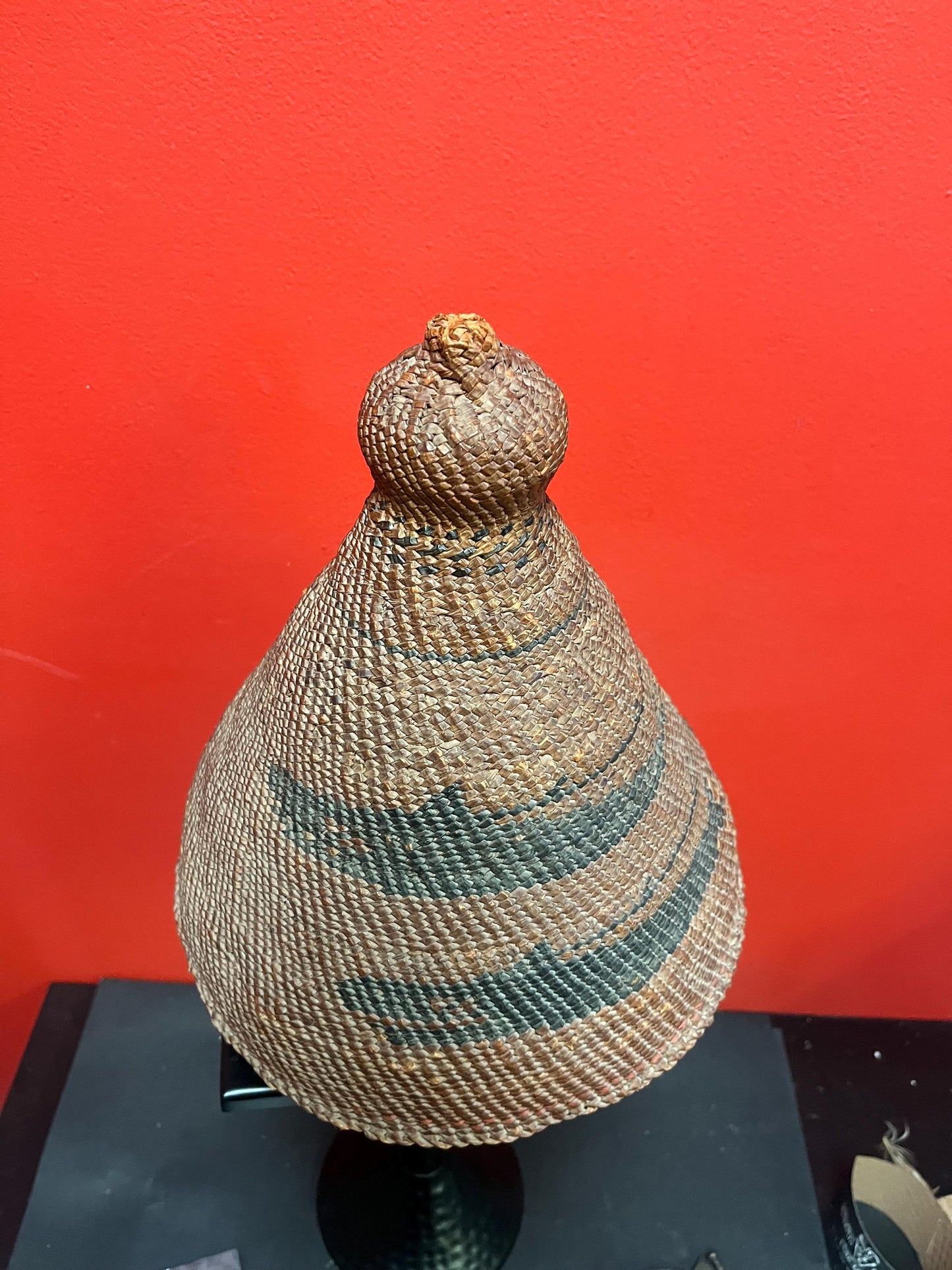 Stunning museum quality 11 x 10“ wide authentic early early 19 century indigenous First Nations Nootka whaling hat great patina and design