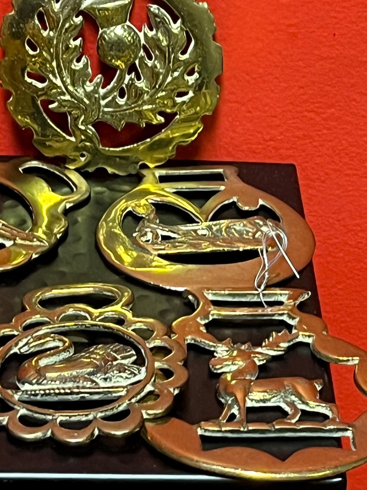 Lovely group of antique horse brasses particularly nice ones and eight included wow