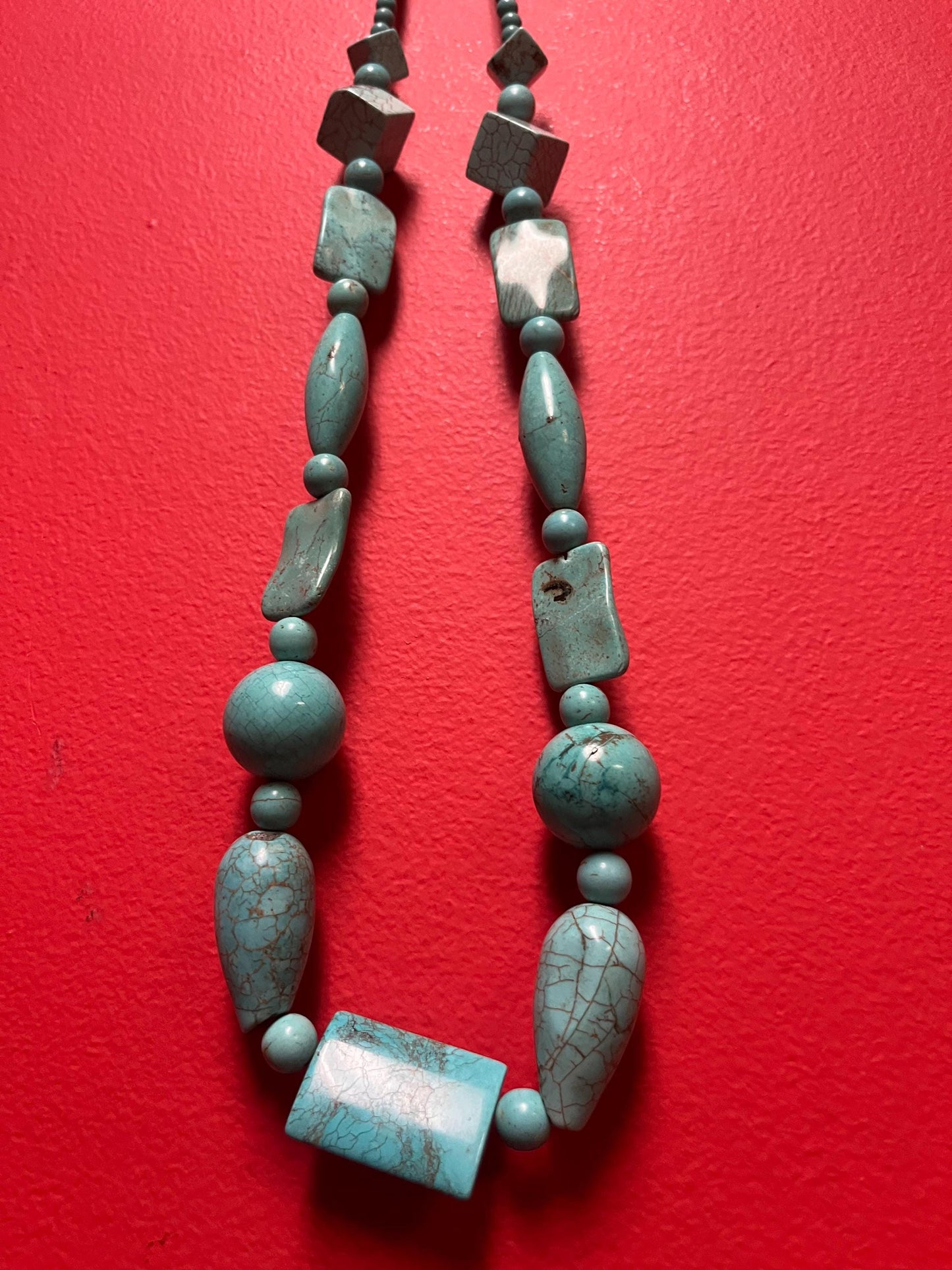 33 inch approx turquoise necklace good quality and wonderful look great gift