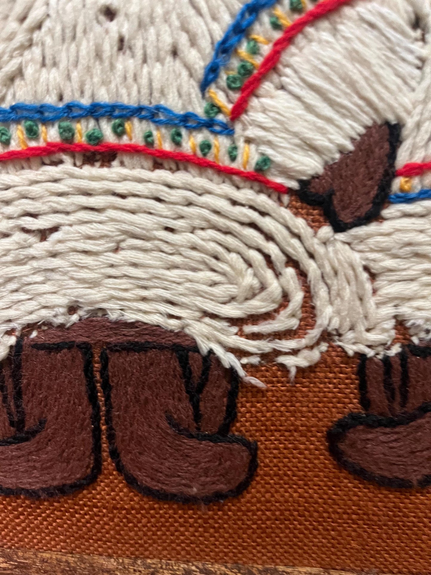 Beautiful Inuit woven Eskimo picture -vintage 18 x 13“ unusual and well framed indigenous art