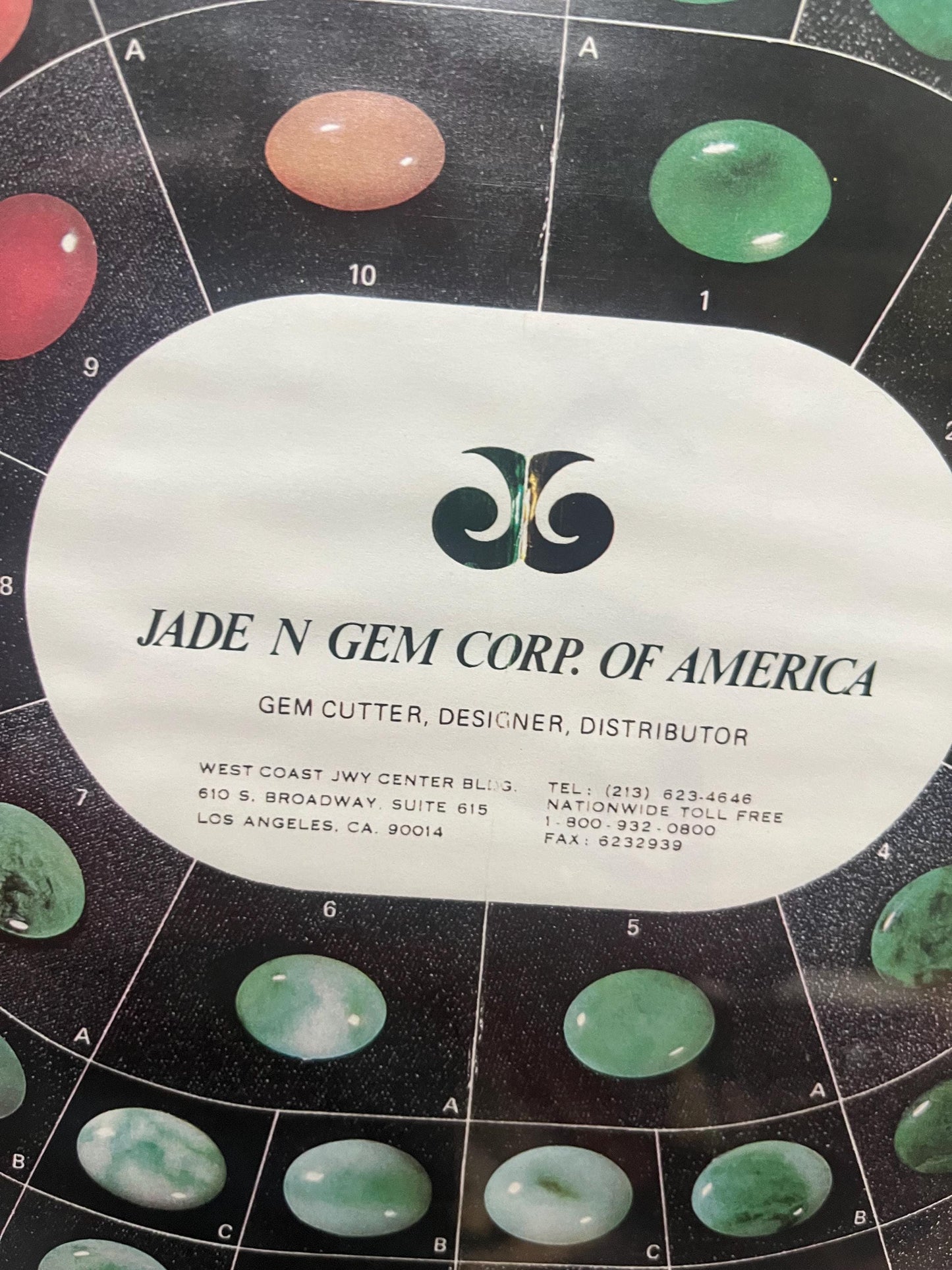 Very cool American Jade master stone chart- framed 17 x 11 inches very interesting and perfect for Jade Collector