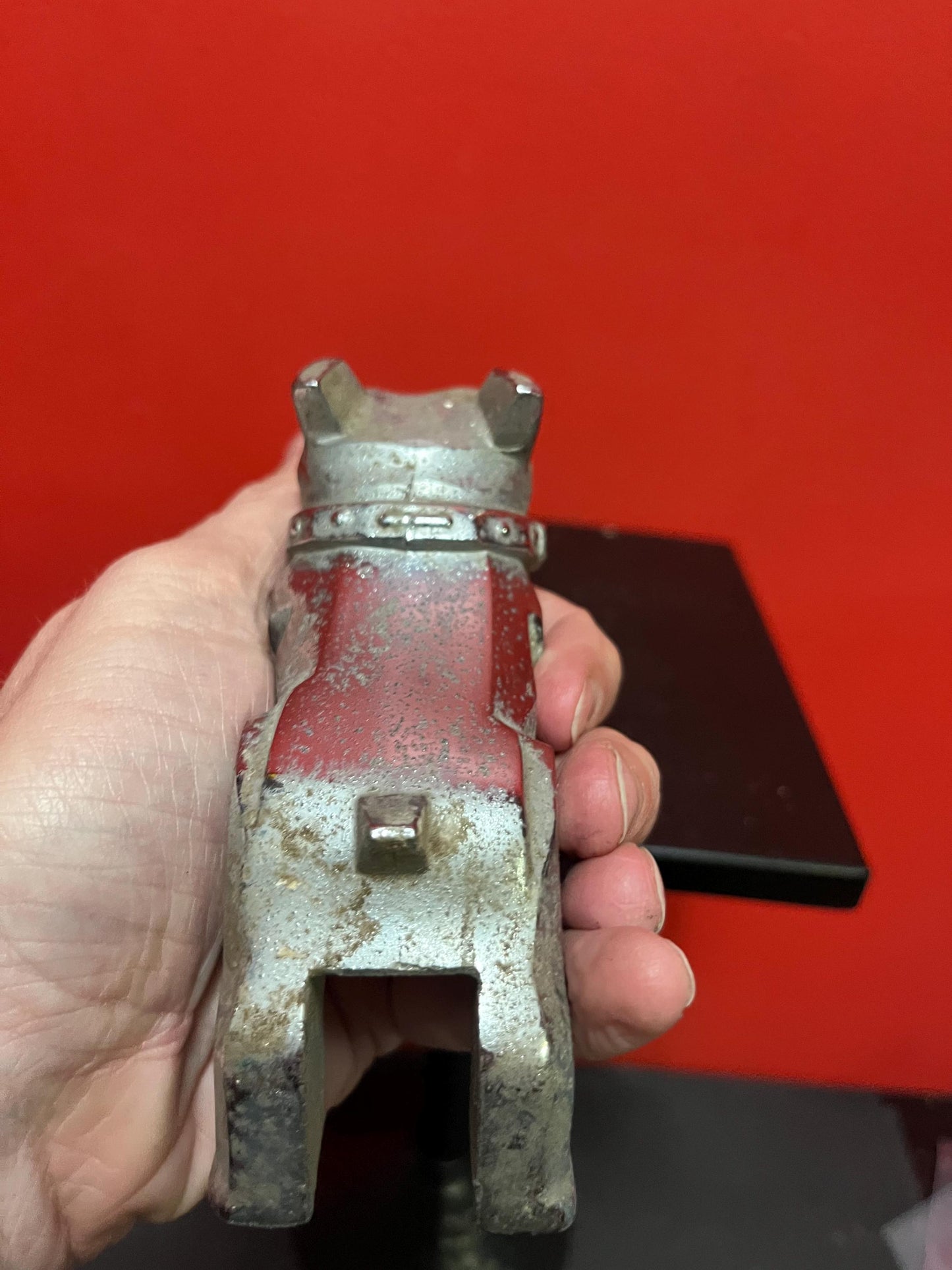 Very cool 6 inch bulldog car mascot in rough shape needs restoration great value