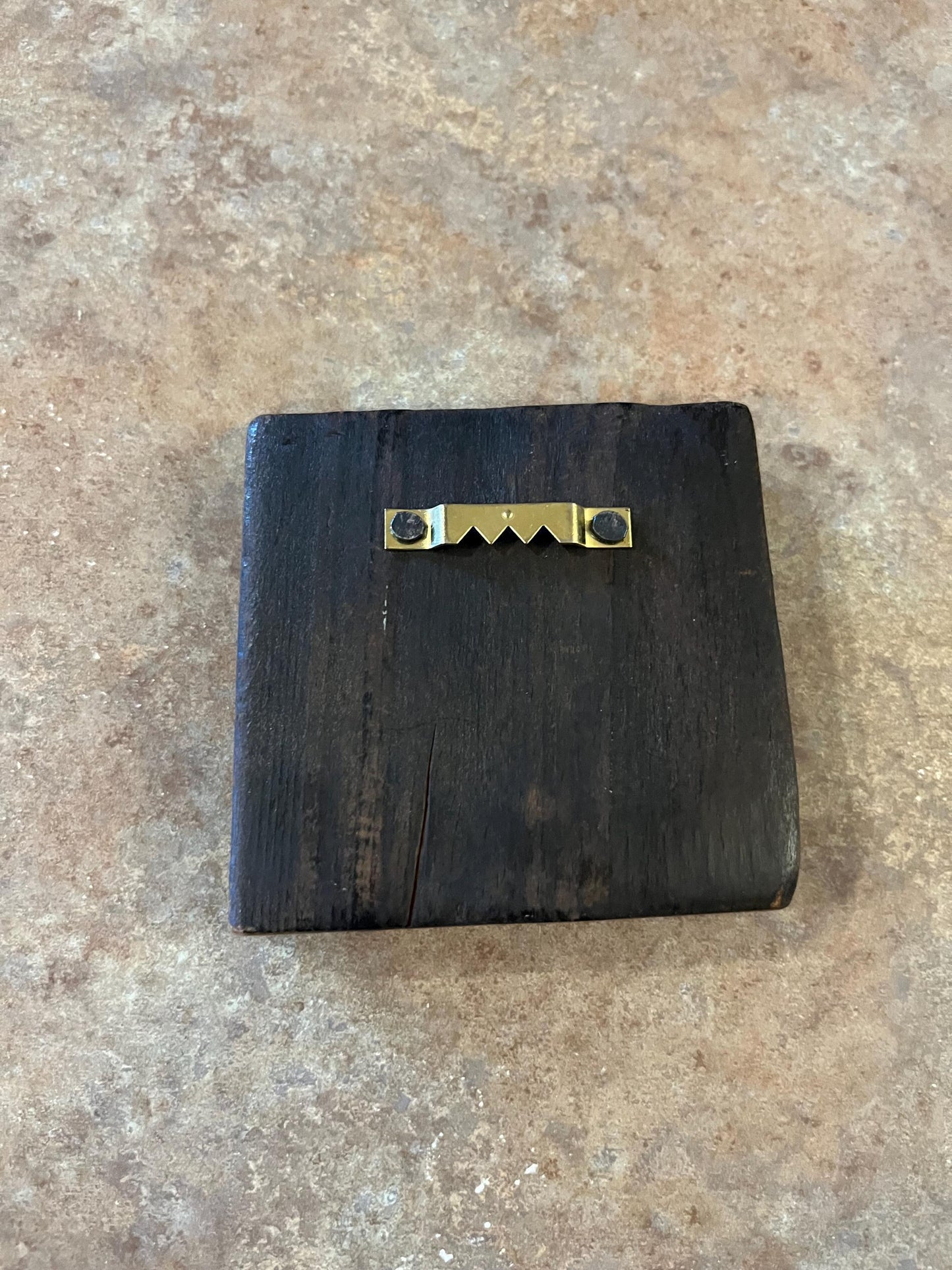 Lovely 3.5 inch older Ethiopian bronze plaque in wooden frame religious African beauty ready to hang so cool