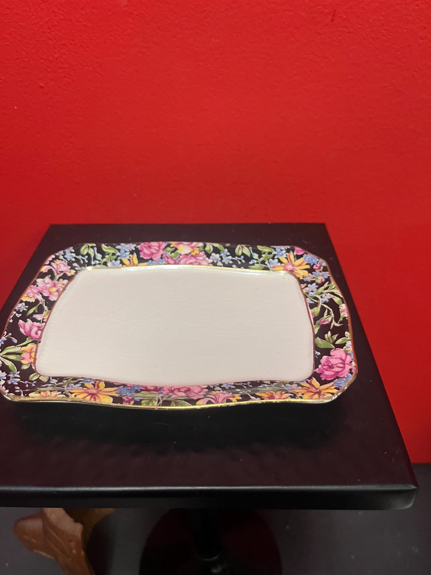 6 x 4 x 4 inch high chintz Nantwich covered butter dish good condition great price