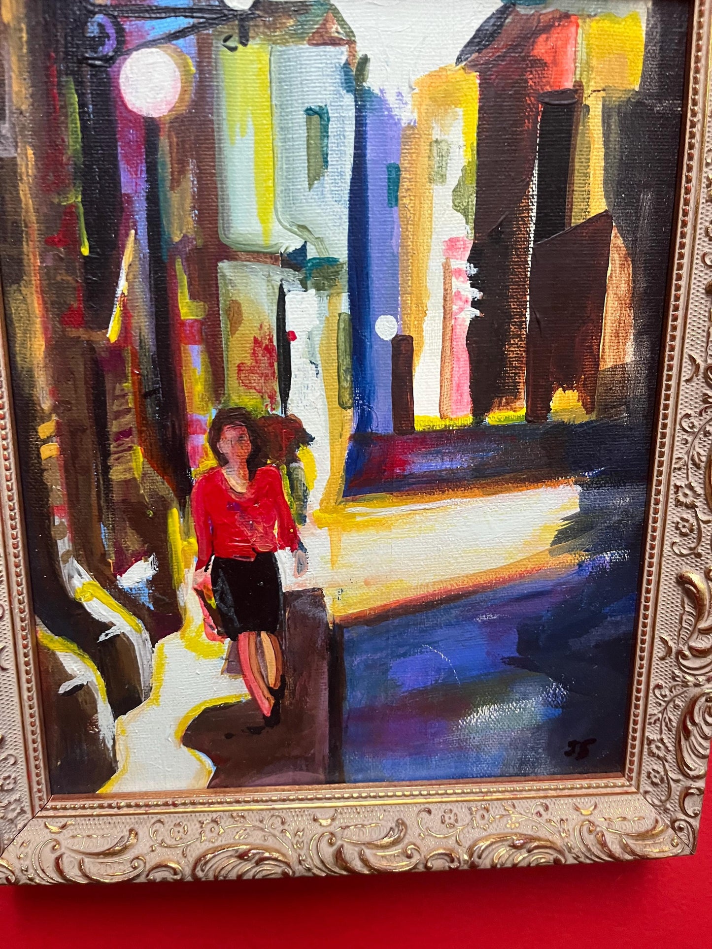 11 x 9 inch original painting on canvas signed mcm Special price great frame
