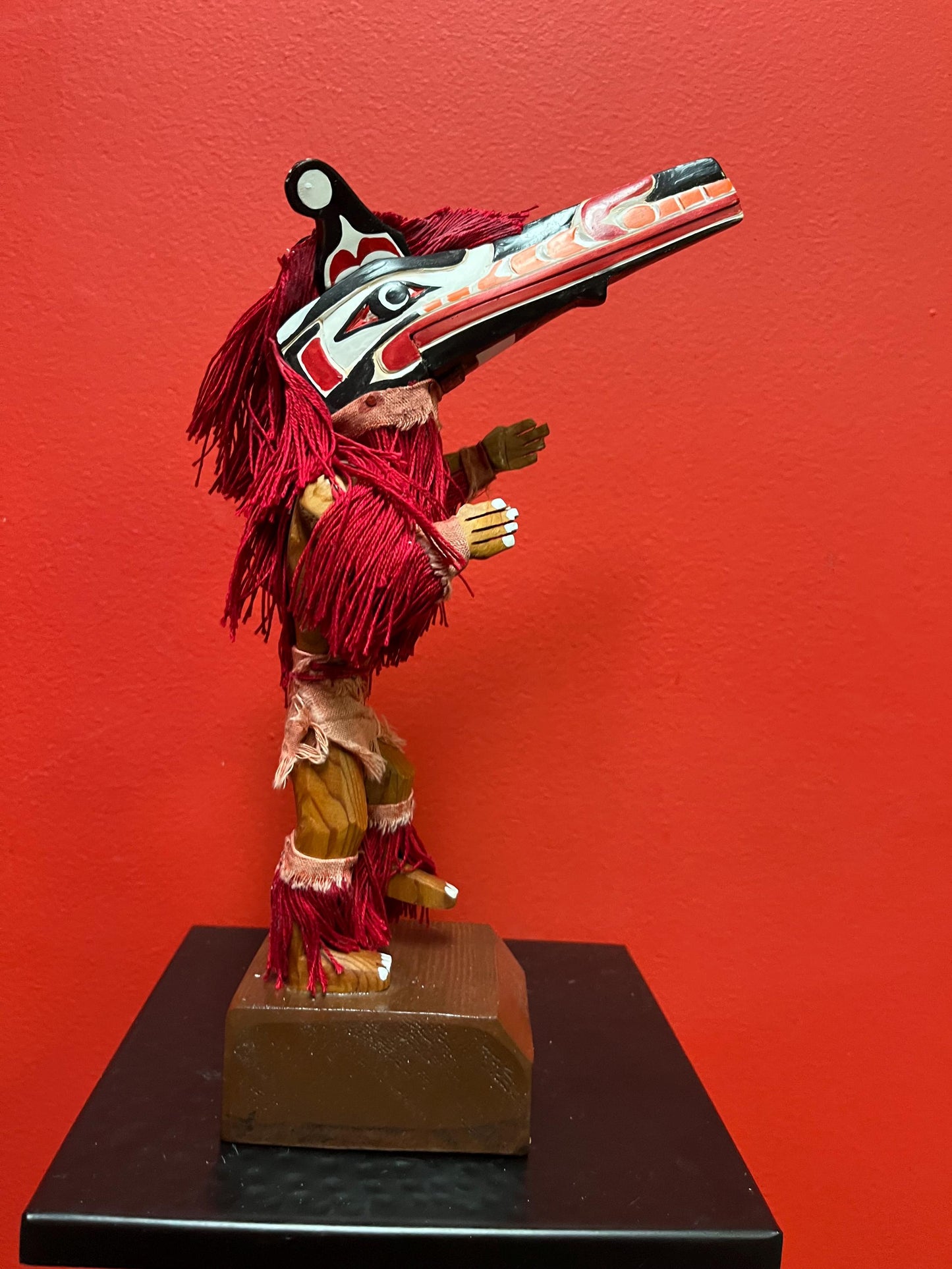 Stunning 10 1/2 inch tall indigenous first nation Pacific Northwest Coast HAMATSA HOK HOK dancing figure beautiful detail and quality -