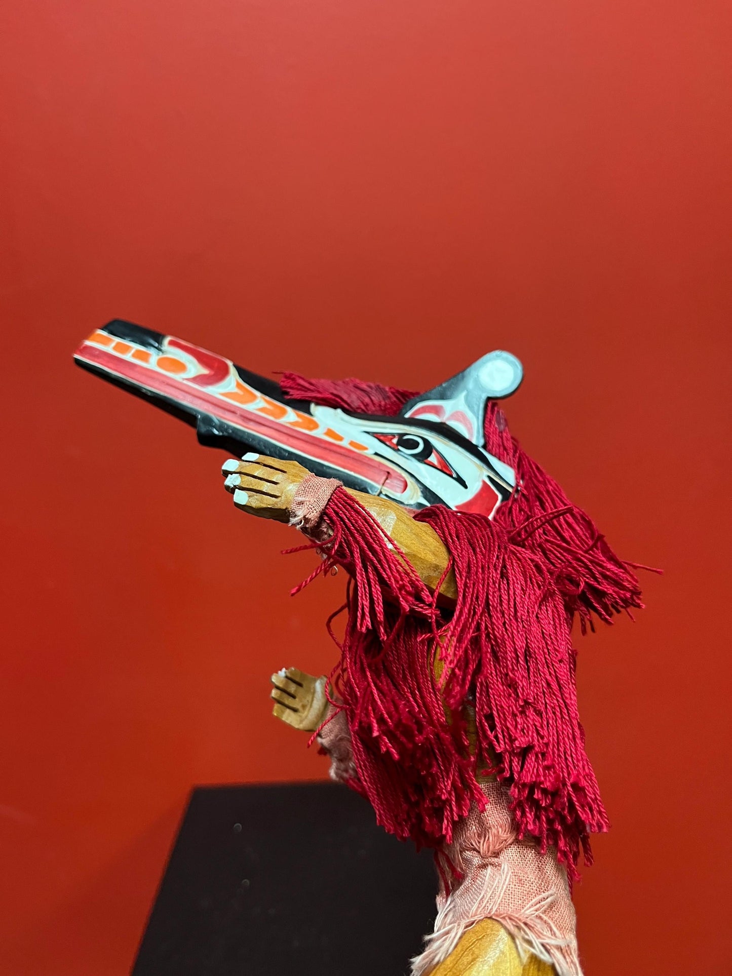 Stunning 10 1/2 inch tall indigenous first nation Pacific Northwest Coast HAMATSA HOK HOK dancing figure beautiful detail and quality -