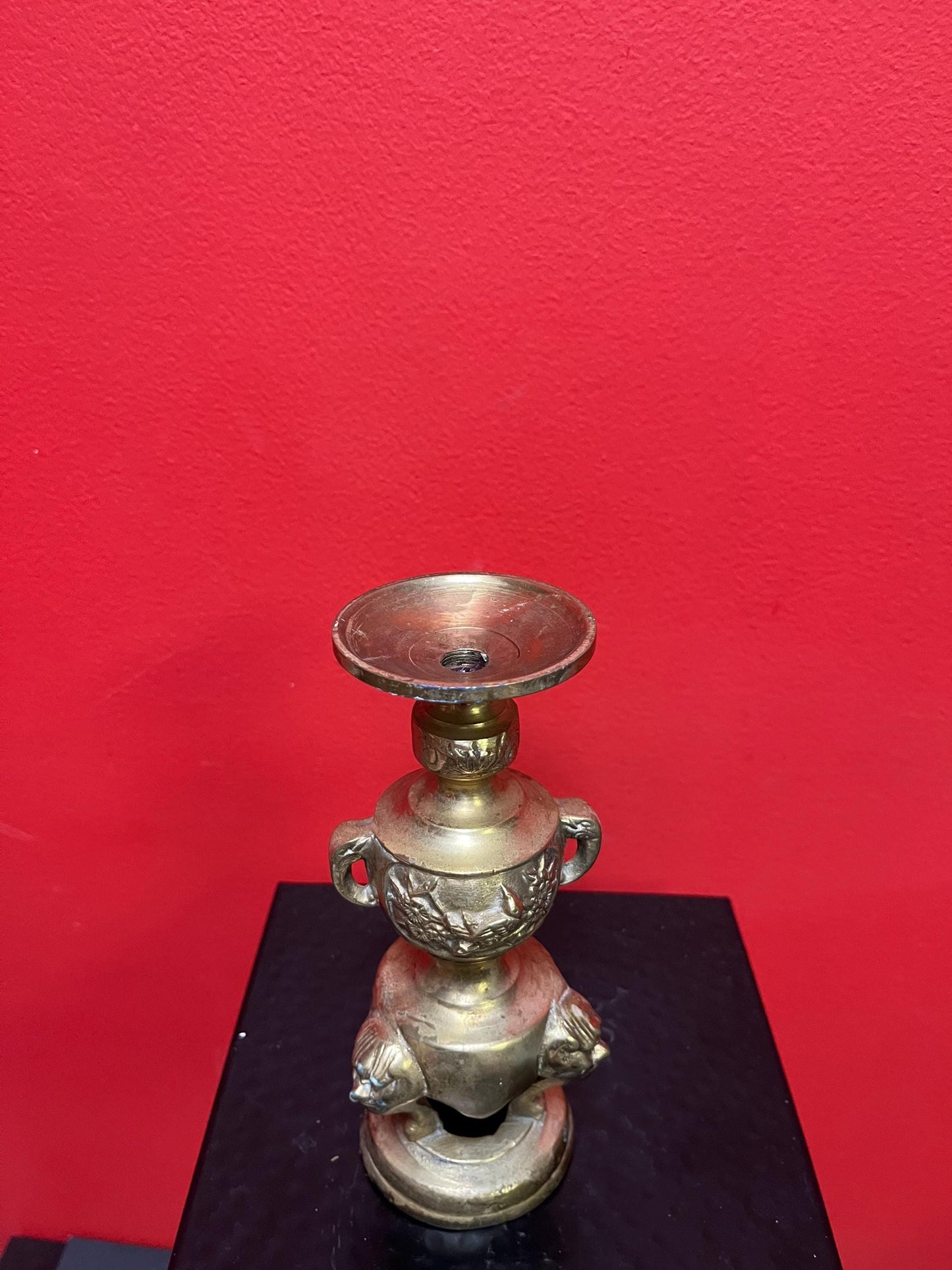 Heavy 7 inch Chinese brass candlestick great value
