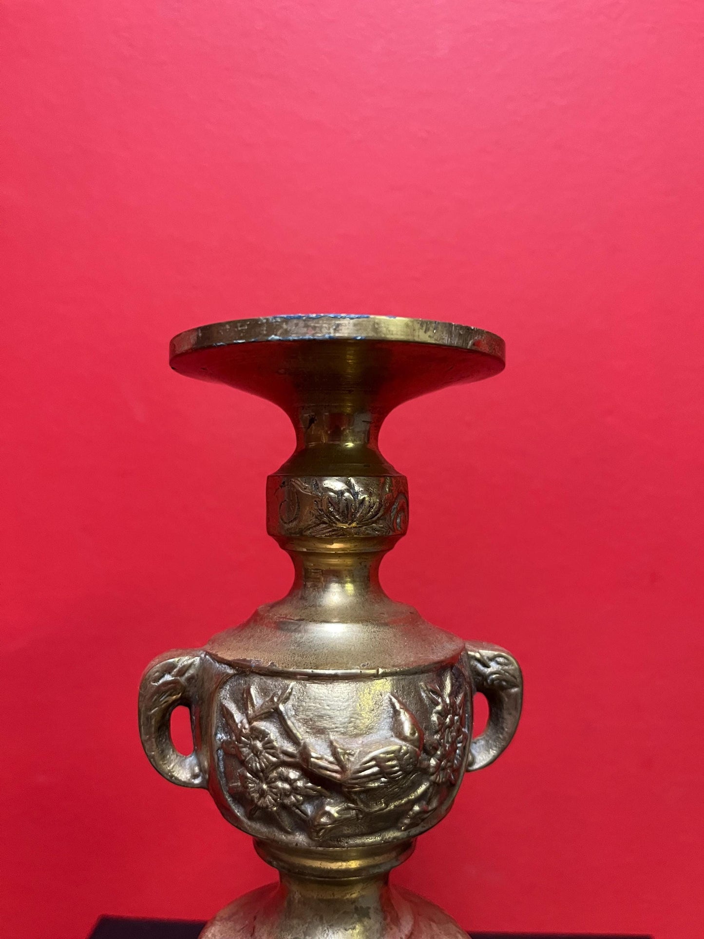 Heavy 7 inch Chinese brass candlestick great value