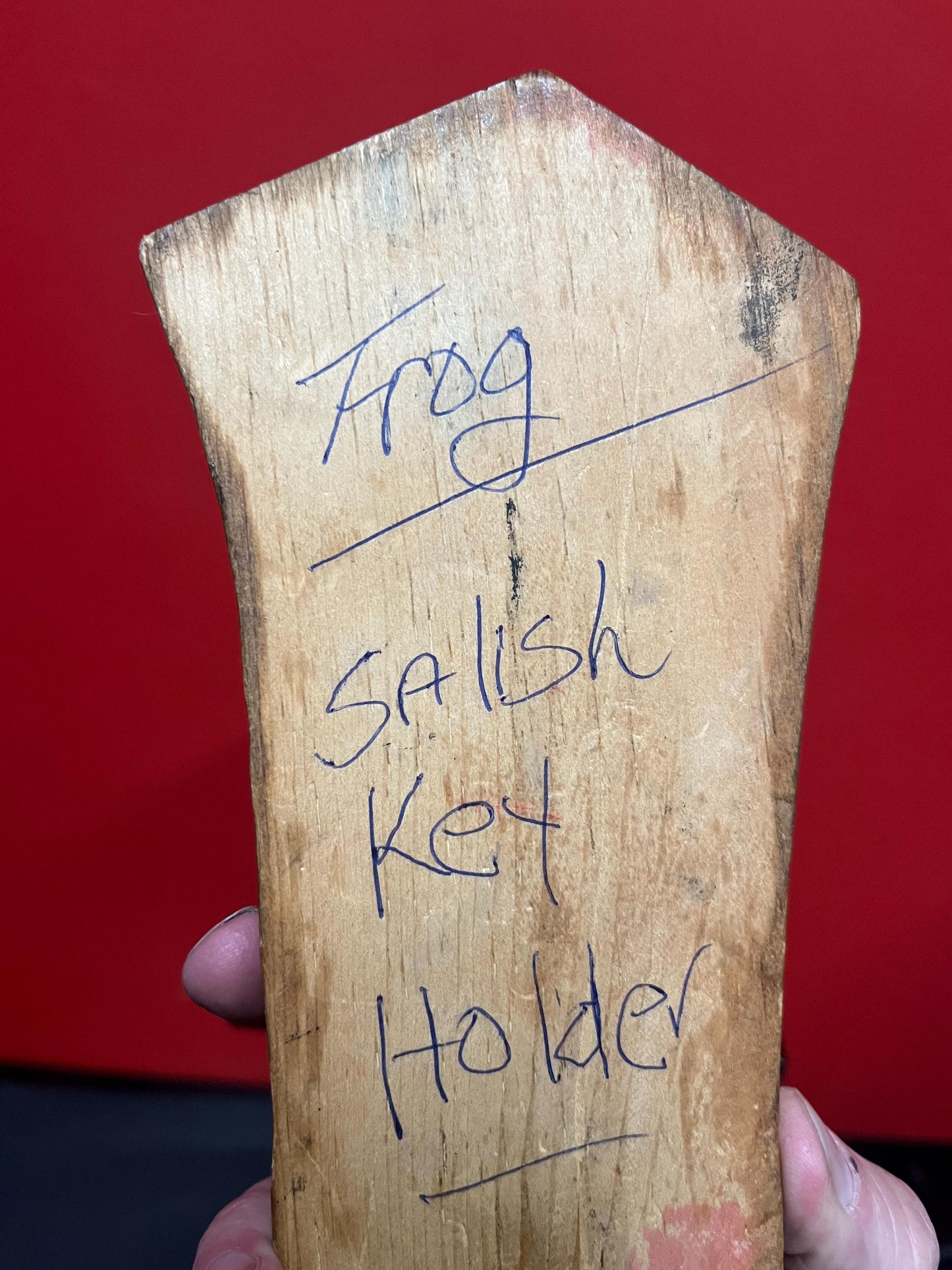 Beautiful indigenous first nations, Pacific Northwest Coast 9 inch frog plaque key holder Unusual and needs hanger unsigned