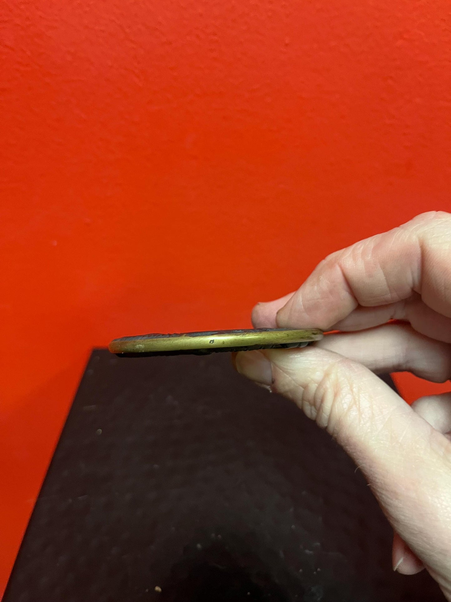 Lovely Japanese bronze 3 inch samurai tsuba from estate great value