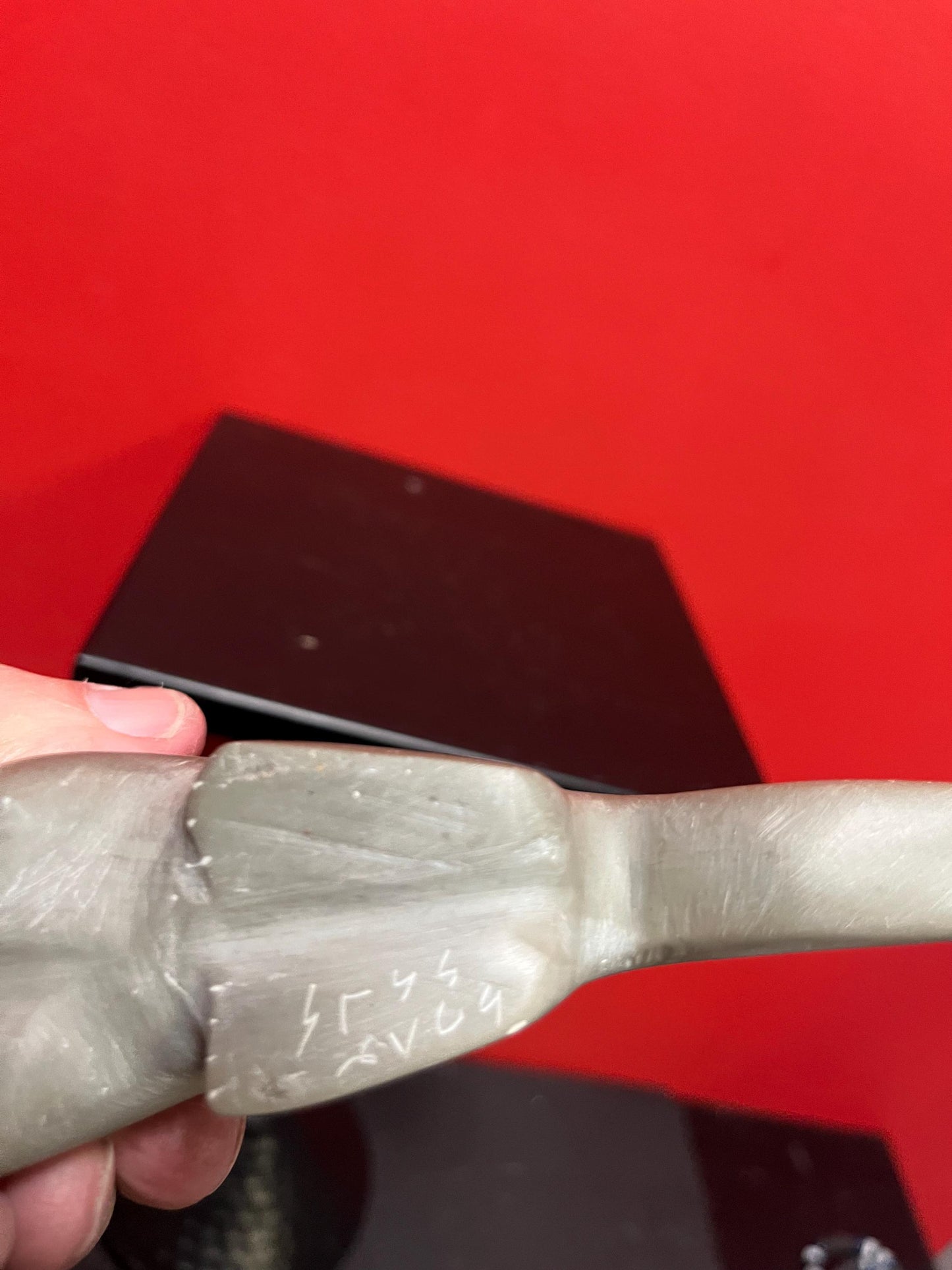 Lovely 6 x 3 high signed soapstone otter  good condition  Inuit indigenous  value priced