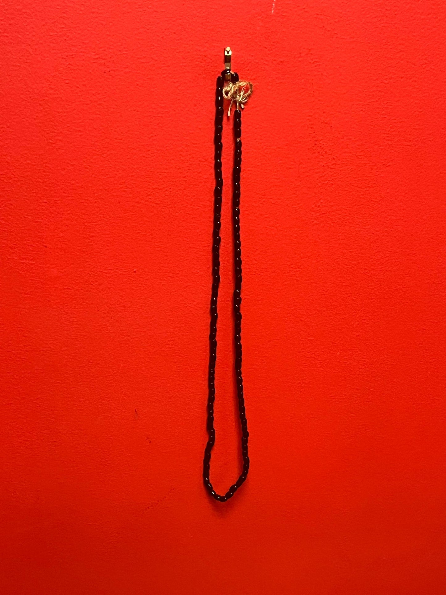 Beautiful approximately 33 inch long black beaded necklace long and elegant -