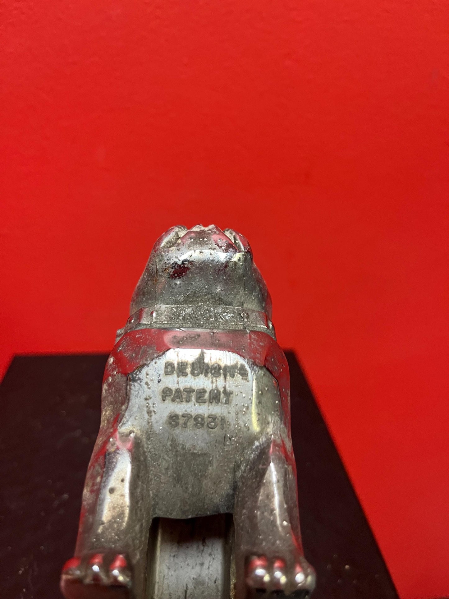 Very cool 6 inch bulldog car mascot in rough shape needs restoration great value