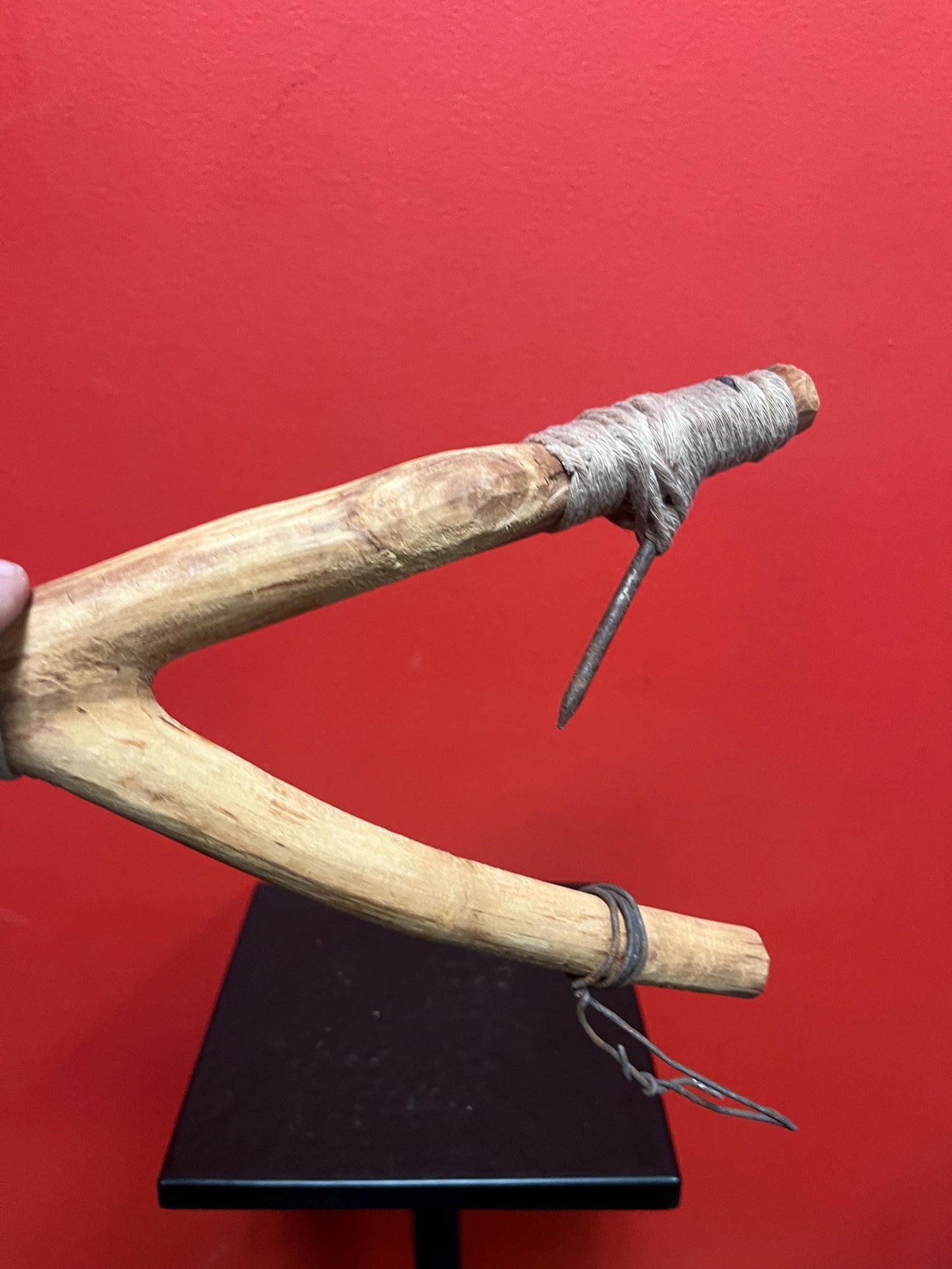 Very rare indigenous Canadian First Nations halibut hook 19th century wonderful condition crazy cool - 9 inch long - wow