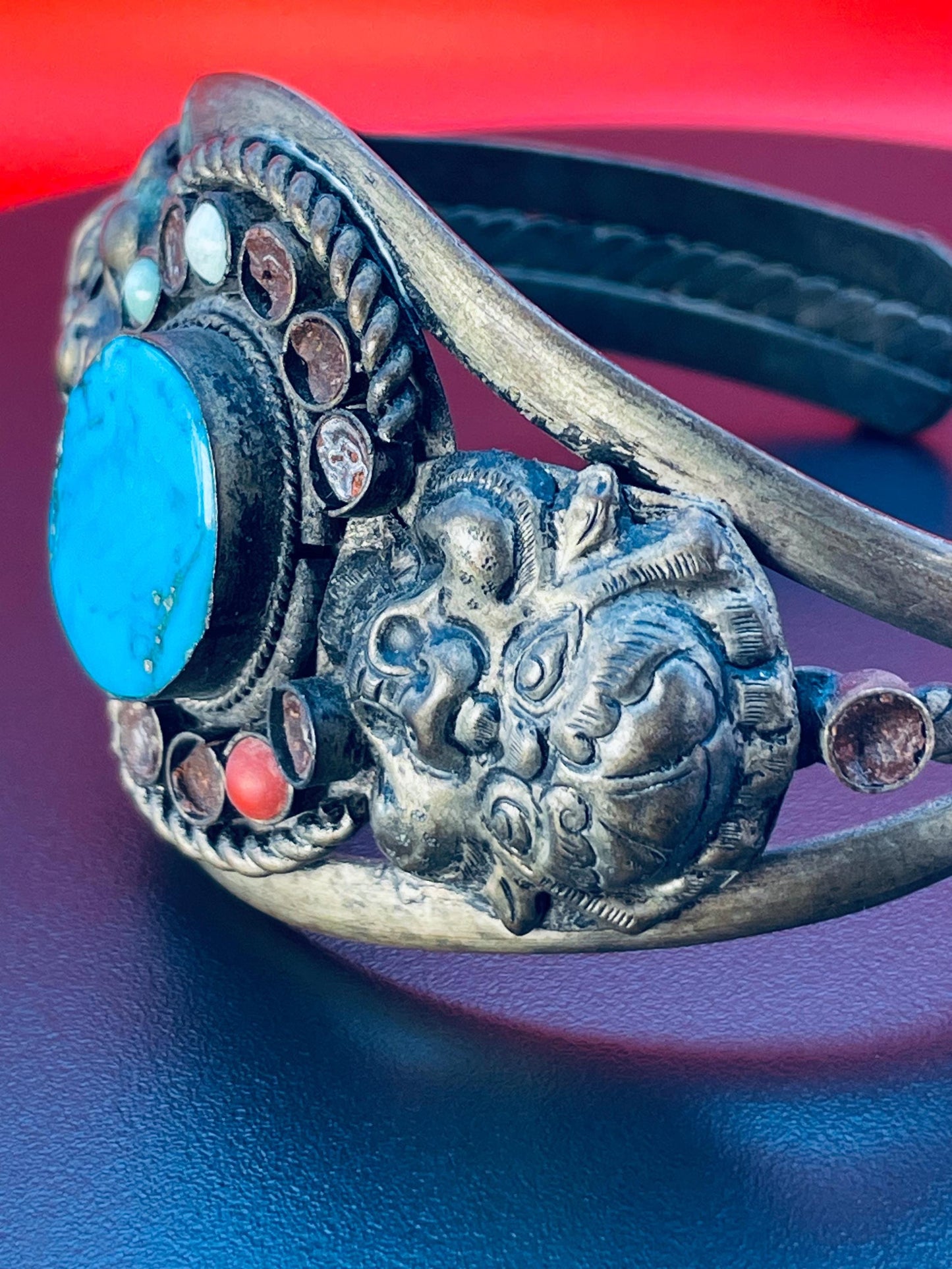 Ornate Persian Brass Cuff Bracelet