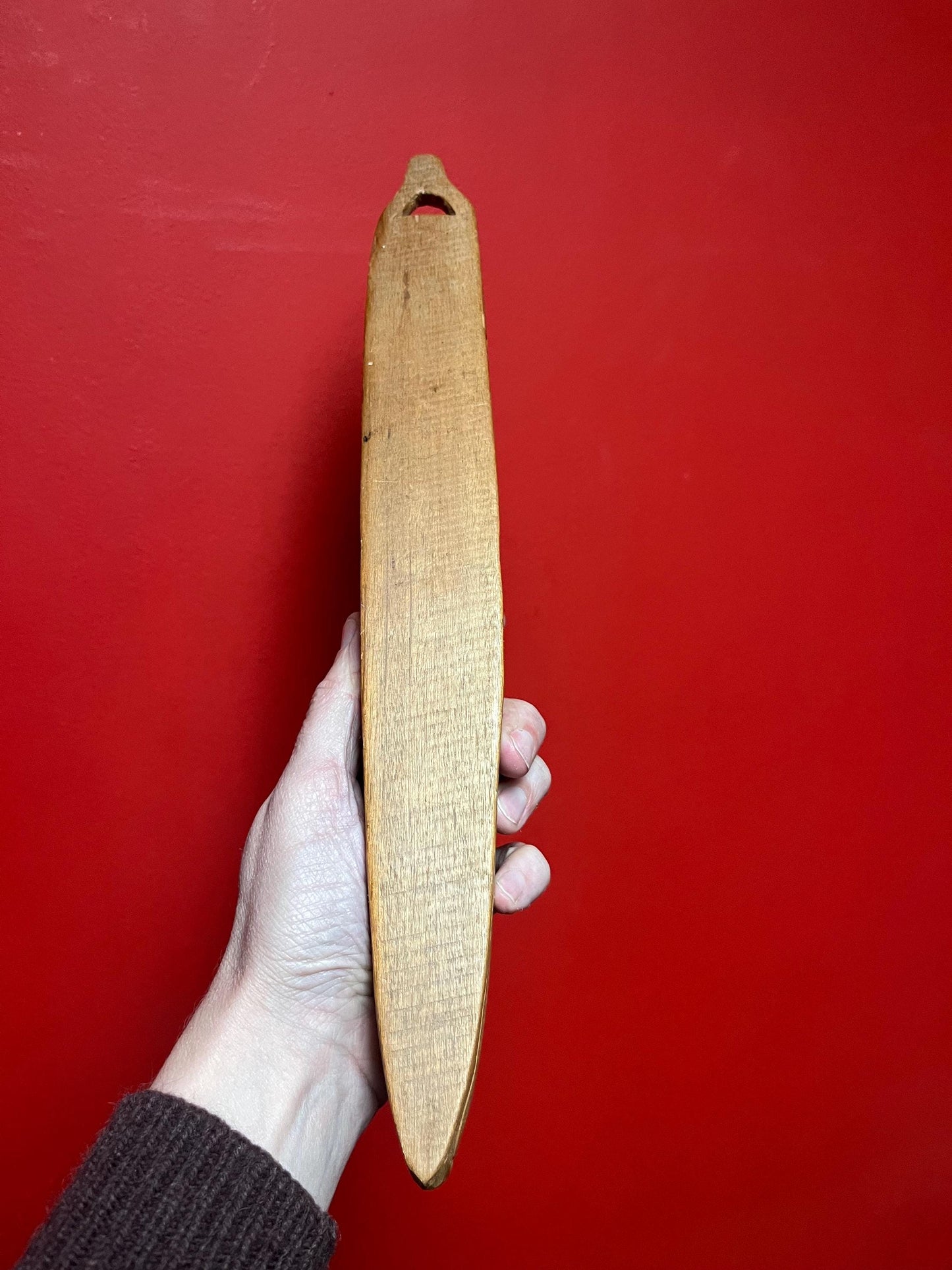 Cool vintage oceanic wood mask with shell eyes 14 inches long and great price