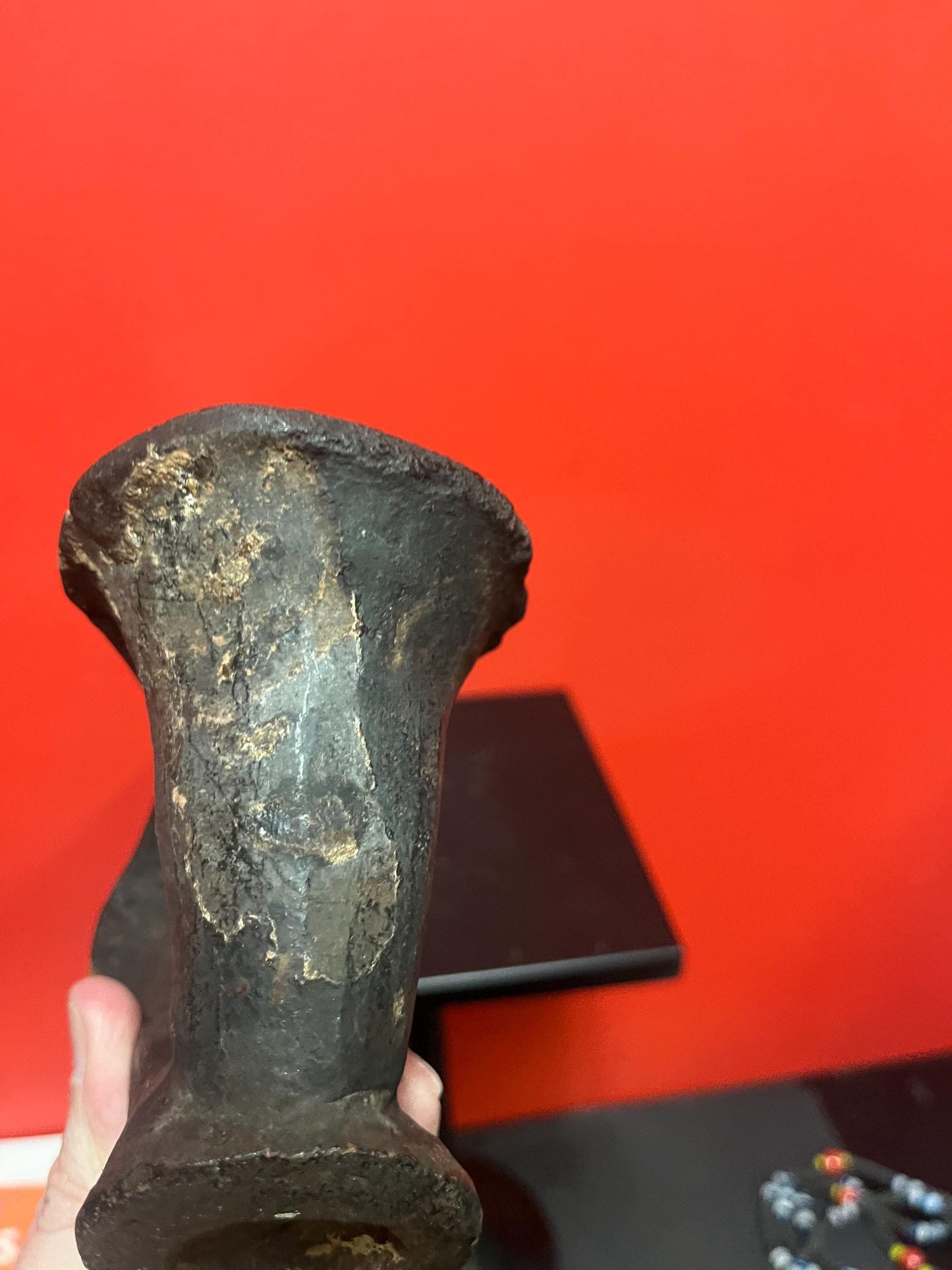 Very rare north African antique tribal terra-cotta clay pipe 6 x 4 high approximately wonderful piece - see photos wow