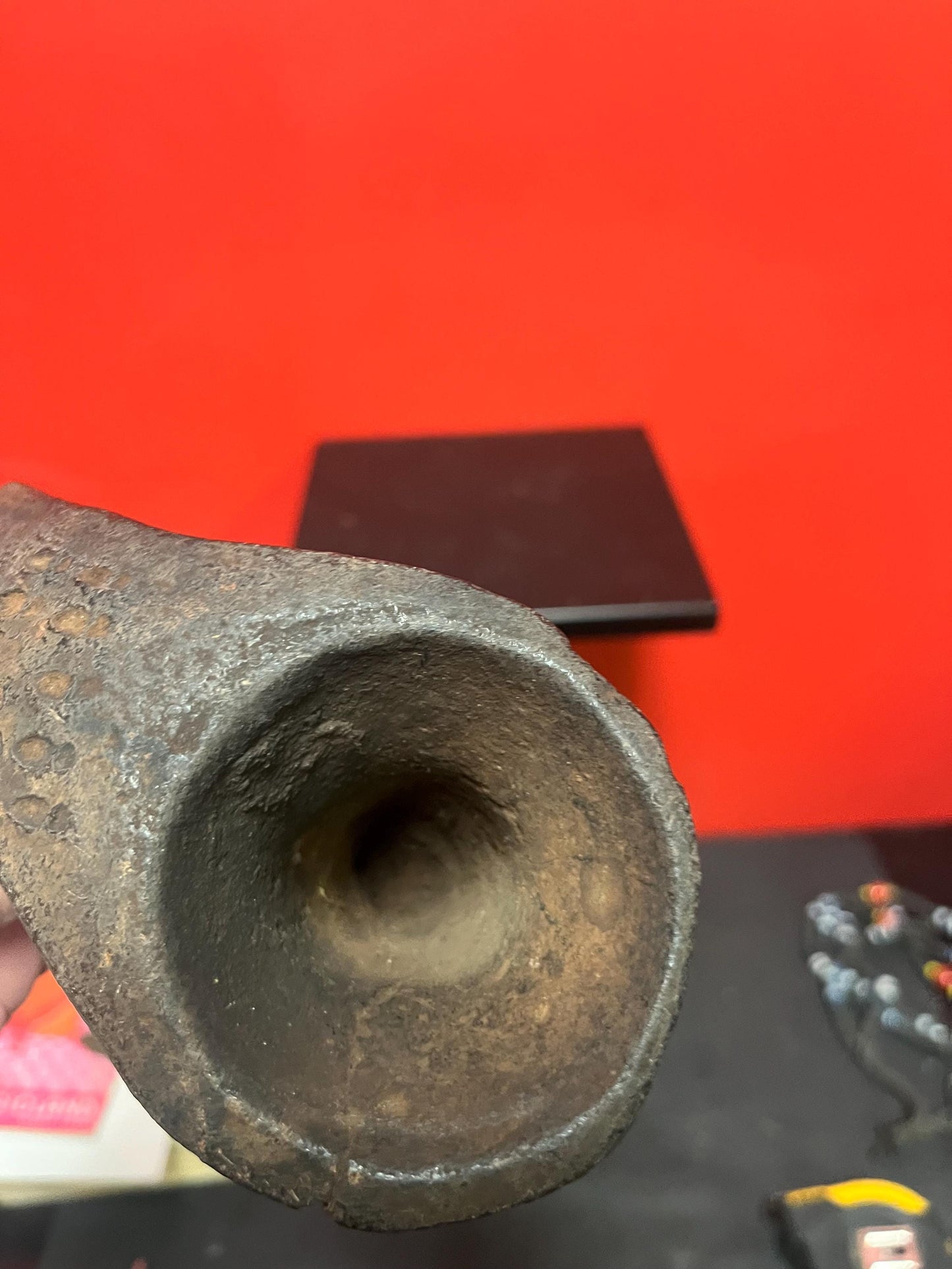 Very rare north African antique tribal terra-cotta clay pipe 6 x 4 high approximately wonderful piece - see photos wow
