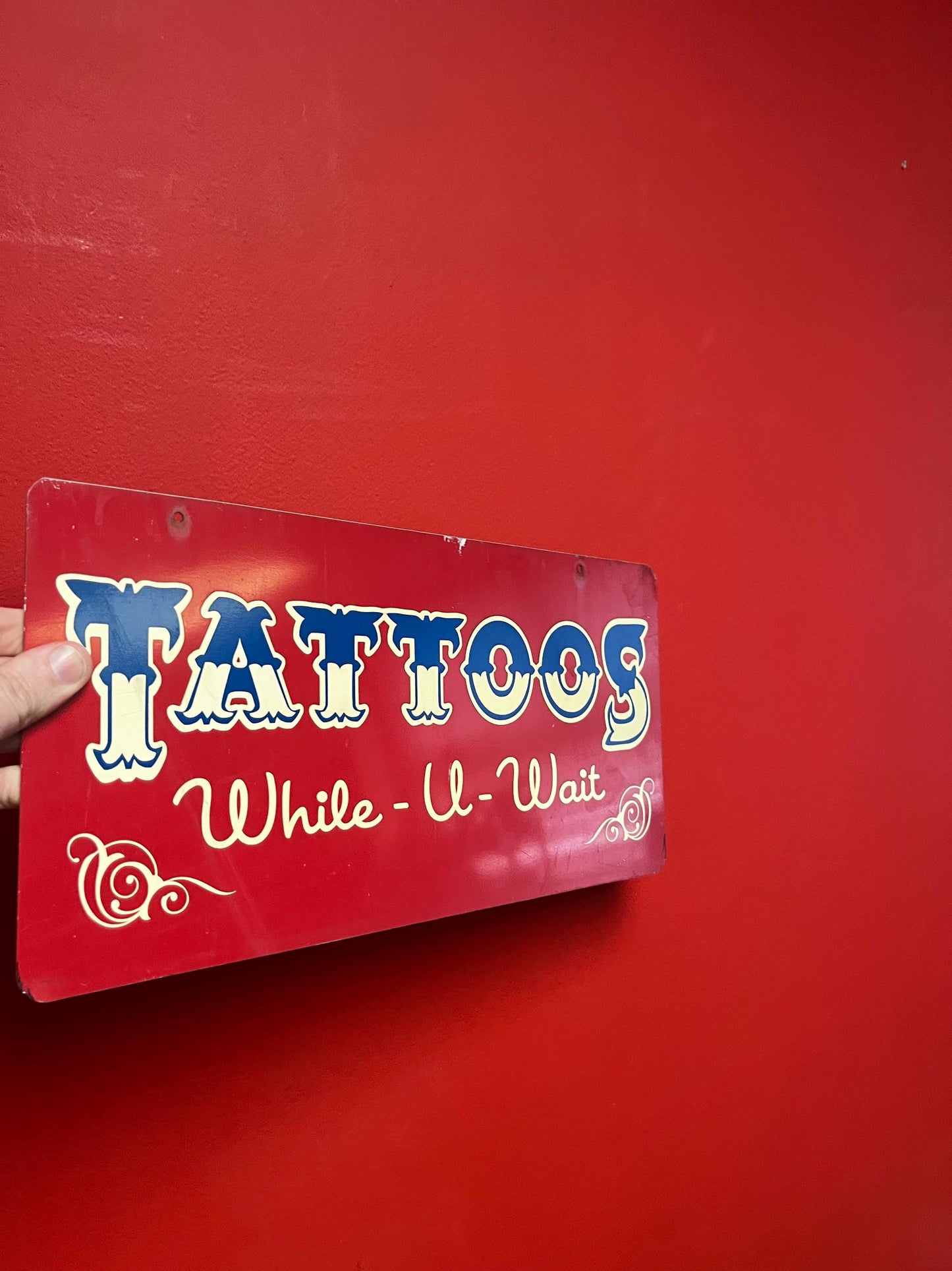 Extremely cool 41 x 21 metal tattoo sign  Great  shop or home decor