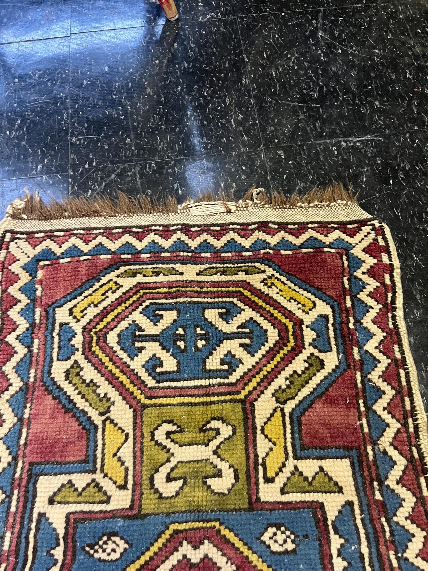Wonderful 44 x 22 Middle Eastern late 19th century wool  prayer rug  tiny edges damage see photos  amazing imagery and great value