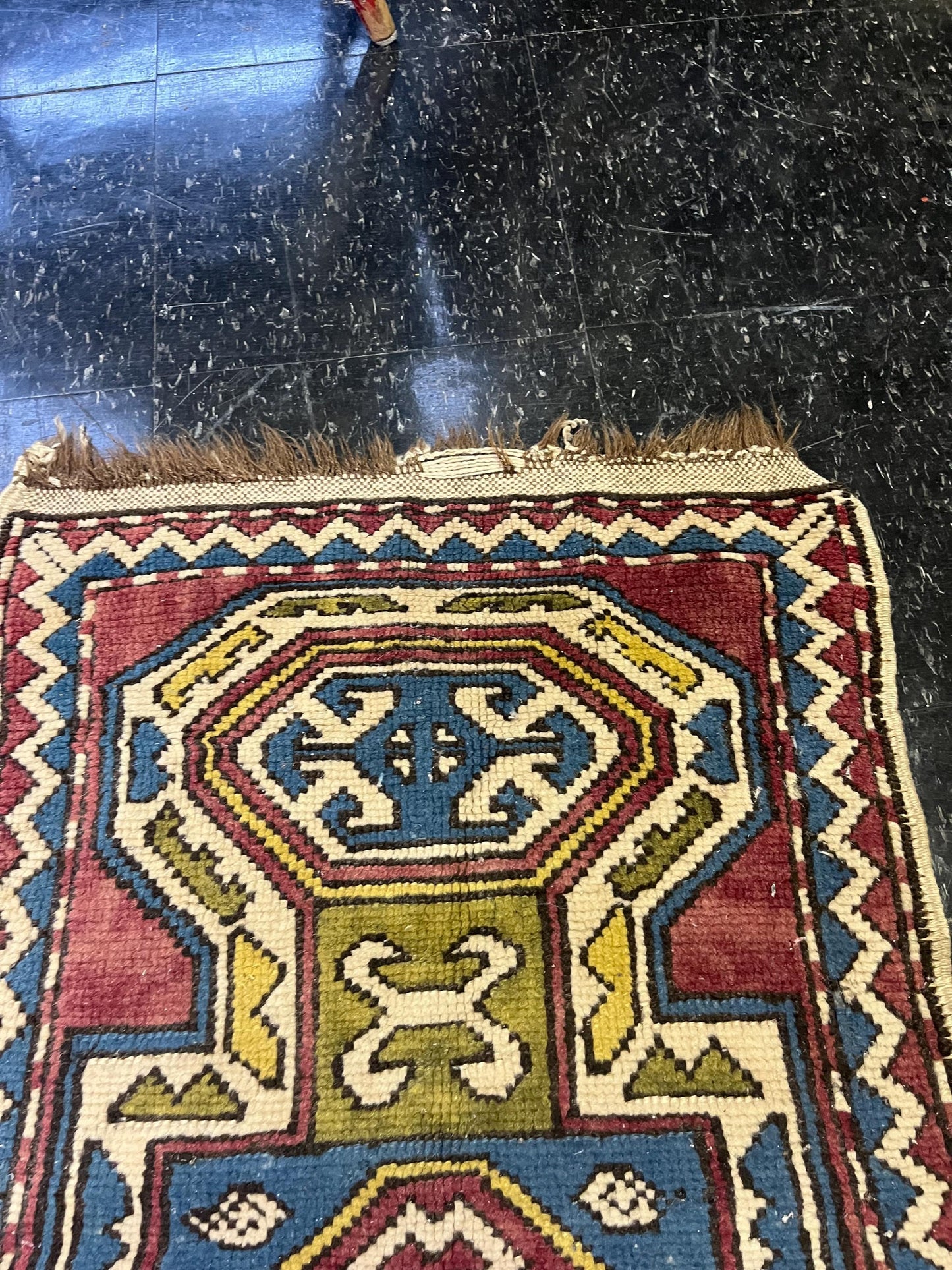 Wonderful 44 x 22 Middle Eastern late 19th century wool prayer rug tiny edges damage see photos amazing imagery and great value