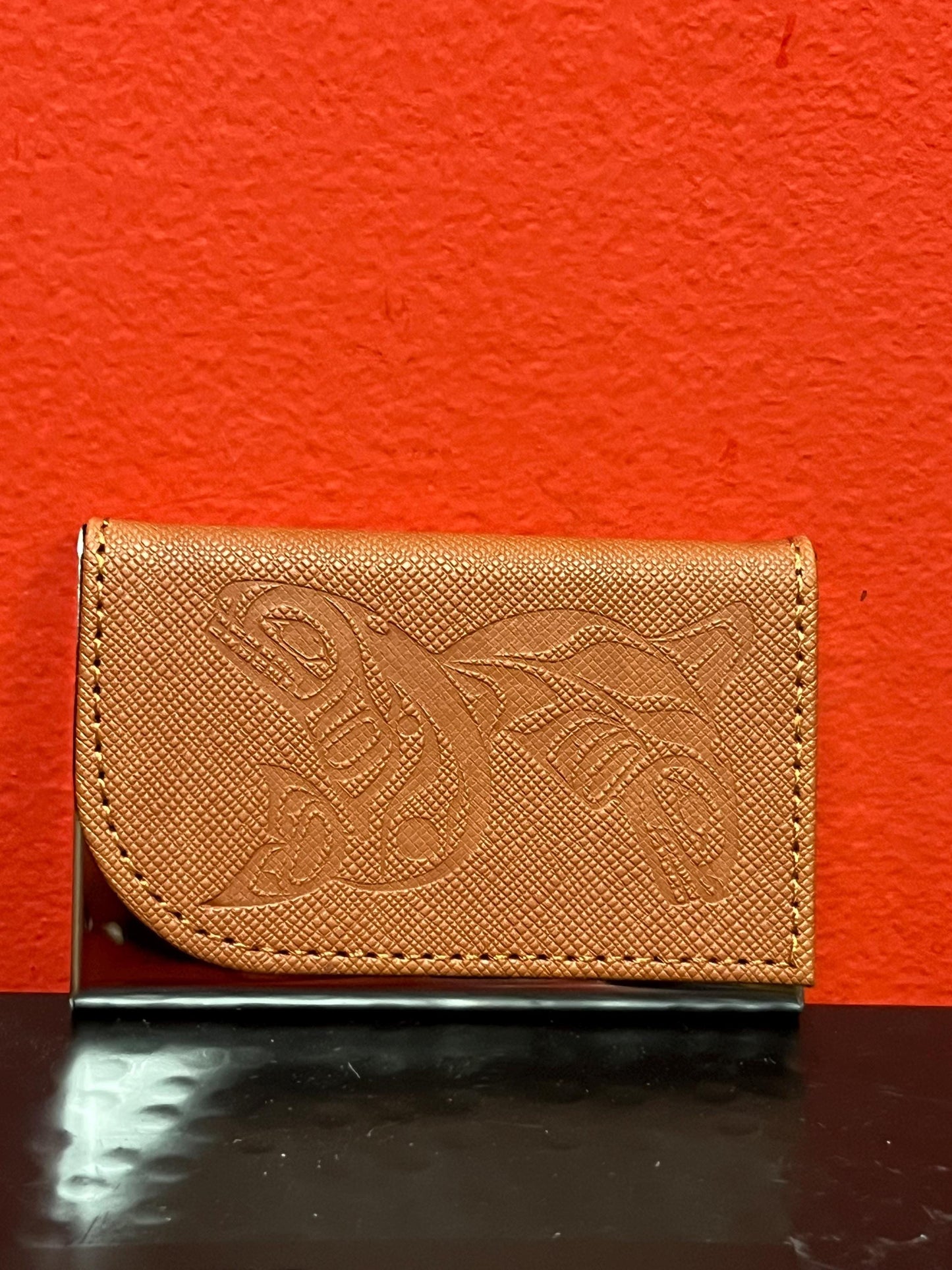 Indigenous business card holder  brand new 4 x 2  native designed by Canadian artist great gift  with box