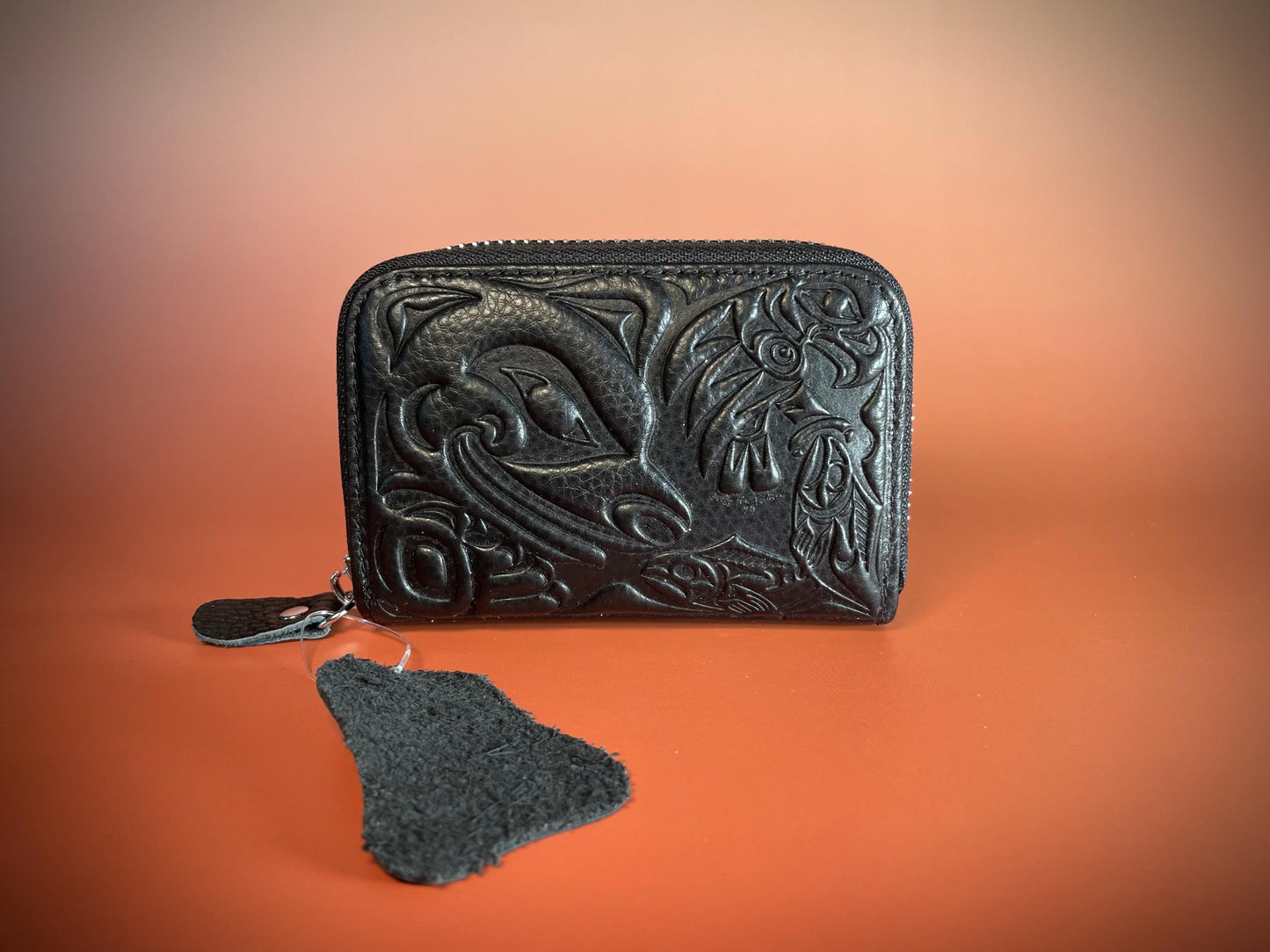Genuine Leather wallet with design by coast Salish artist Douglas LaFortune