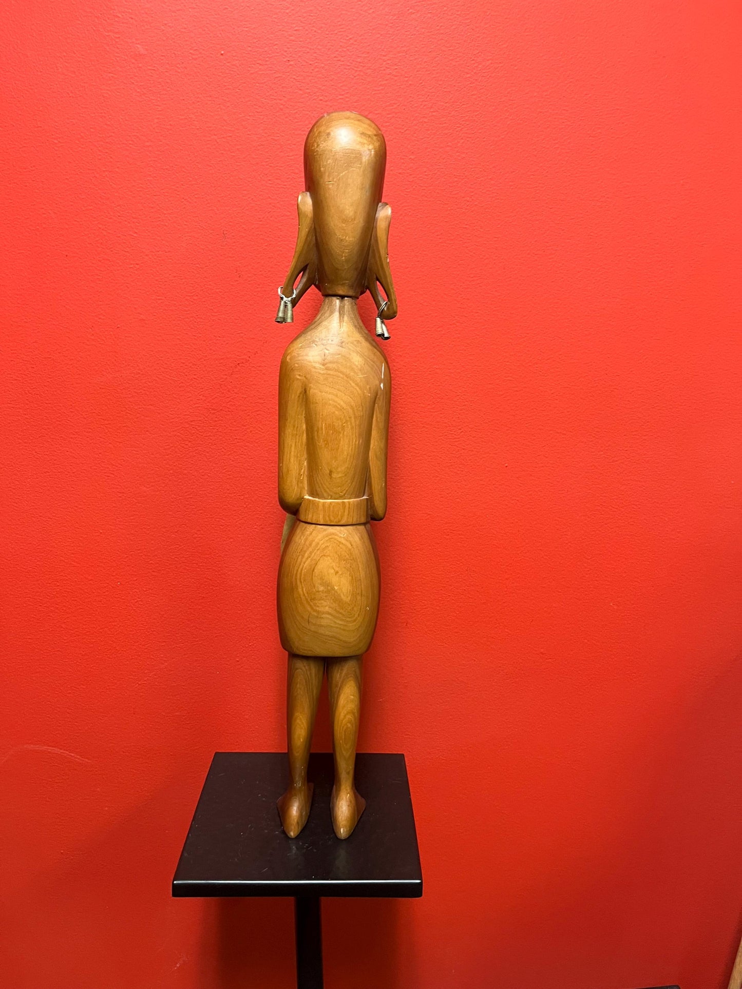 Beautiful 22 inch tall African statue of a warrior great look and stature  wow  1960s