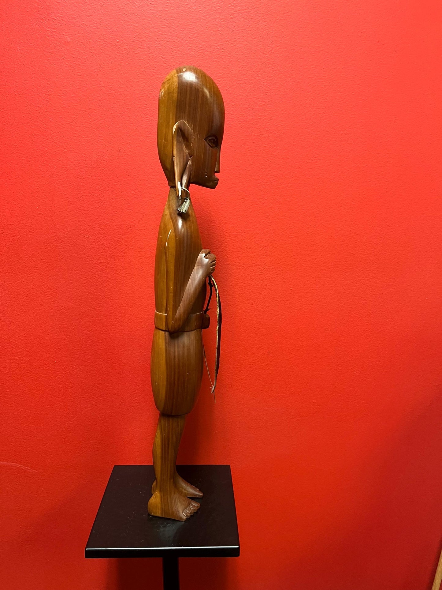 Beautiful 22 inch tall African statue of a warrior great look and stature  wow  1960s