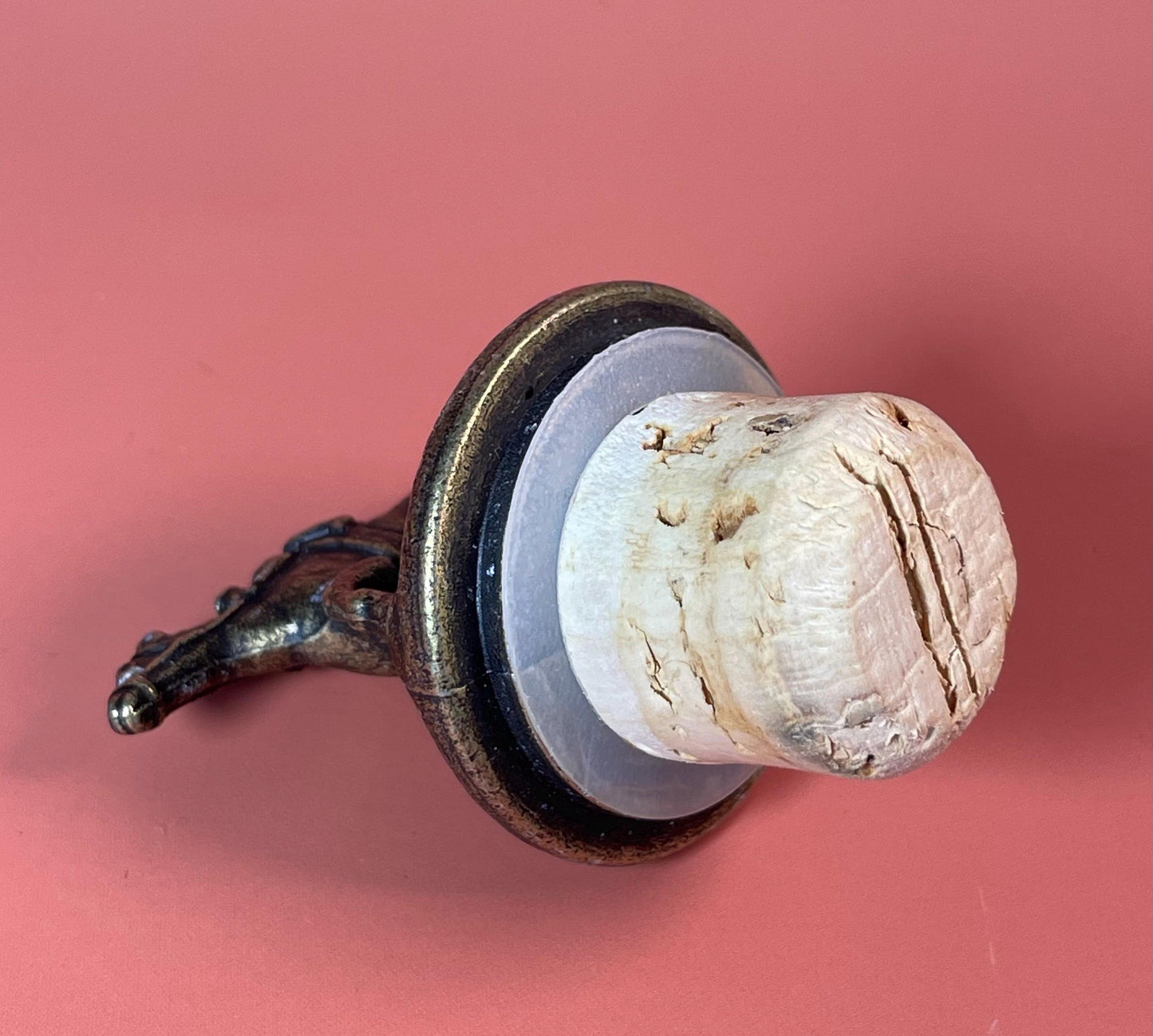 5 inch Brass Horse Racer bottle stopper cork