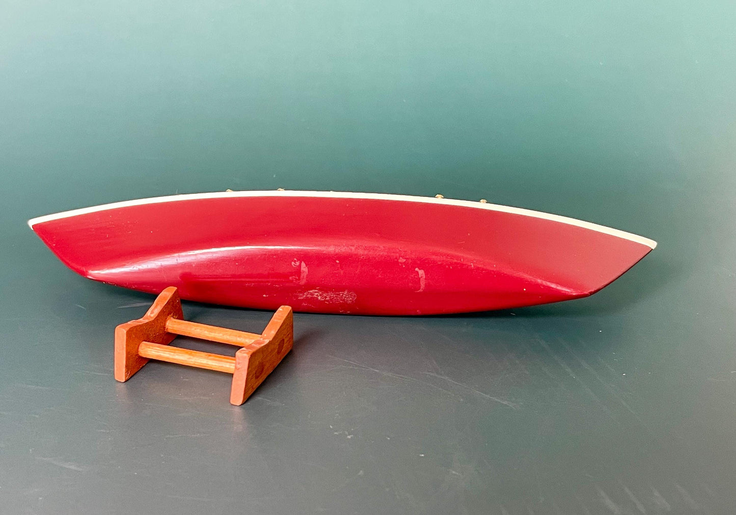 Handcrafted Wooden Kayak with Stand 8 inch x 1.5 inch High
